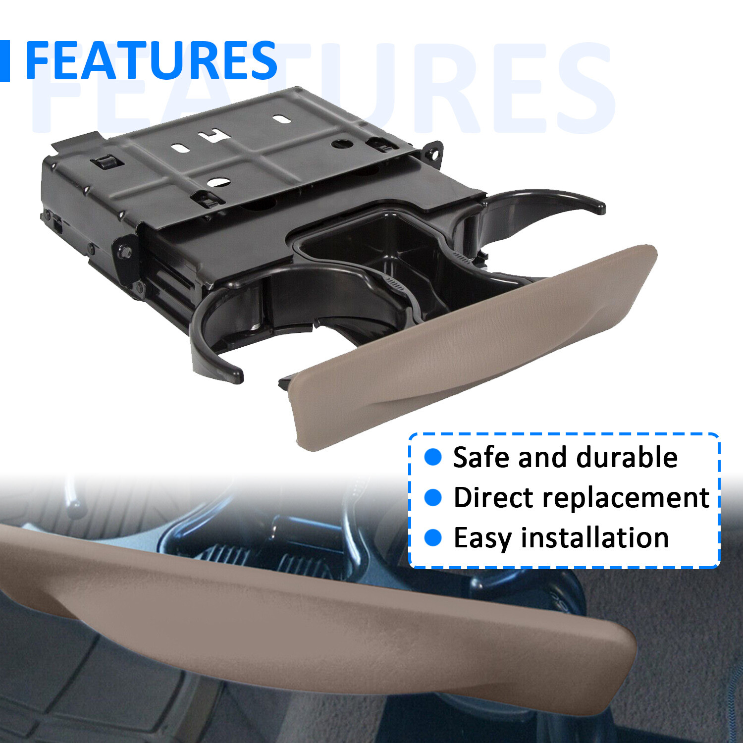For 1999-2004 Ford Super Duty F250 F350 F450 F550 Dash Cup Holder Parchment Tan