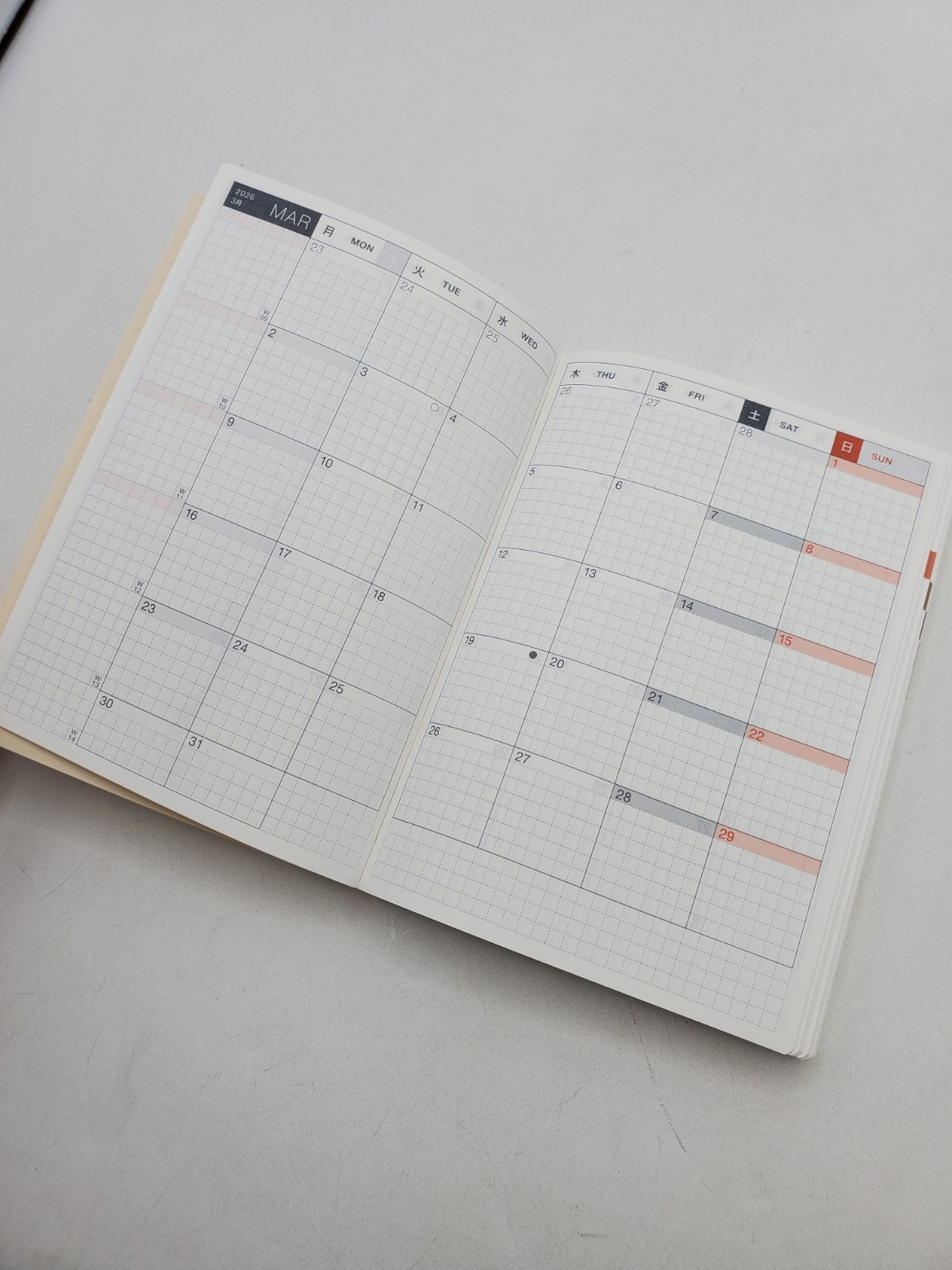 Hobonichi Techo 2026 Original Book A6, English Edition, January Start Monday S..