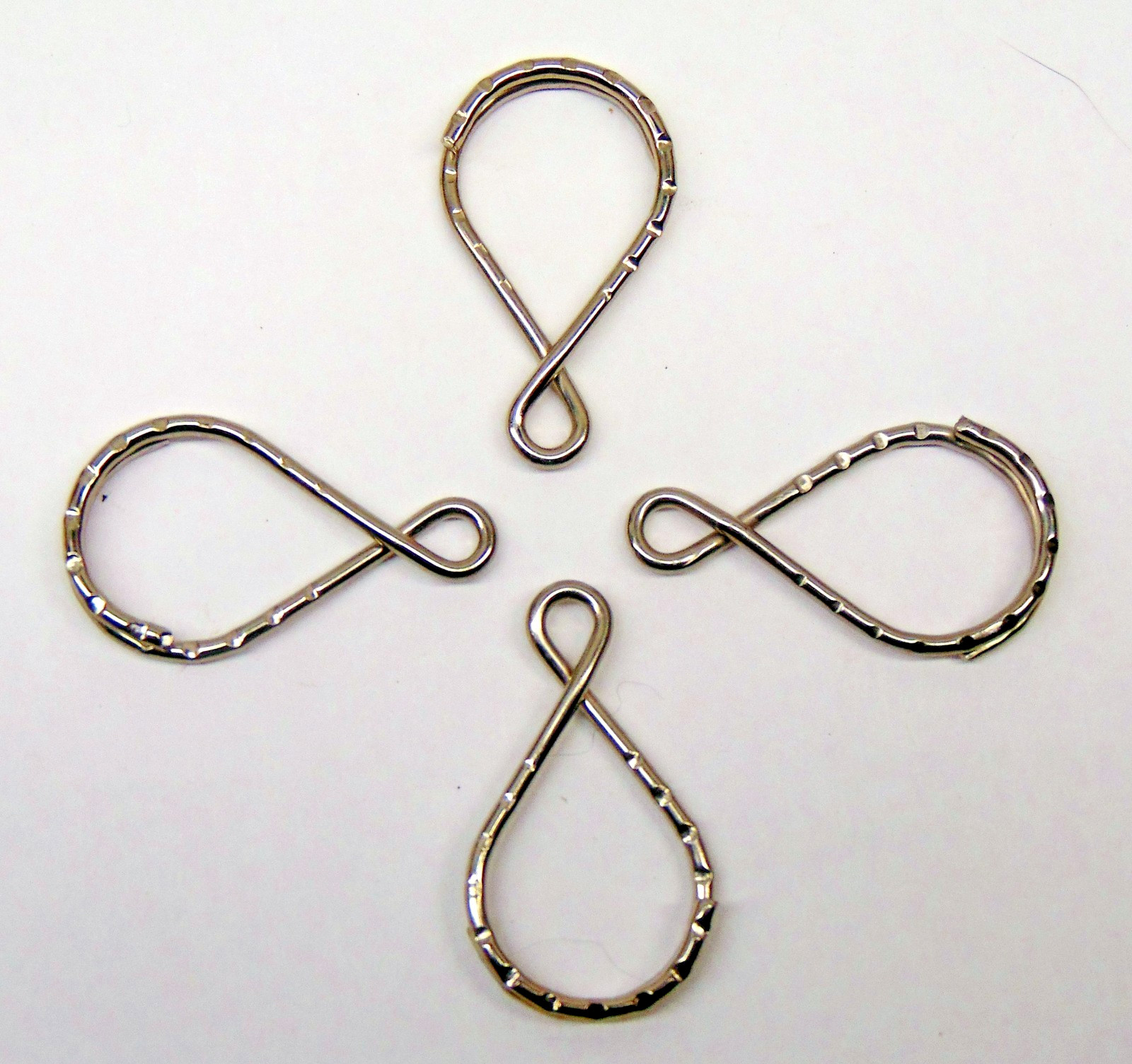 Figure 8 Key Rings Hammered Split Ring Nickel Plated Steel 36mm long (1.5")