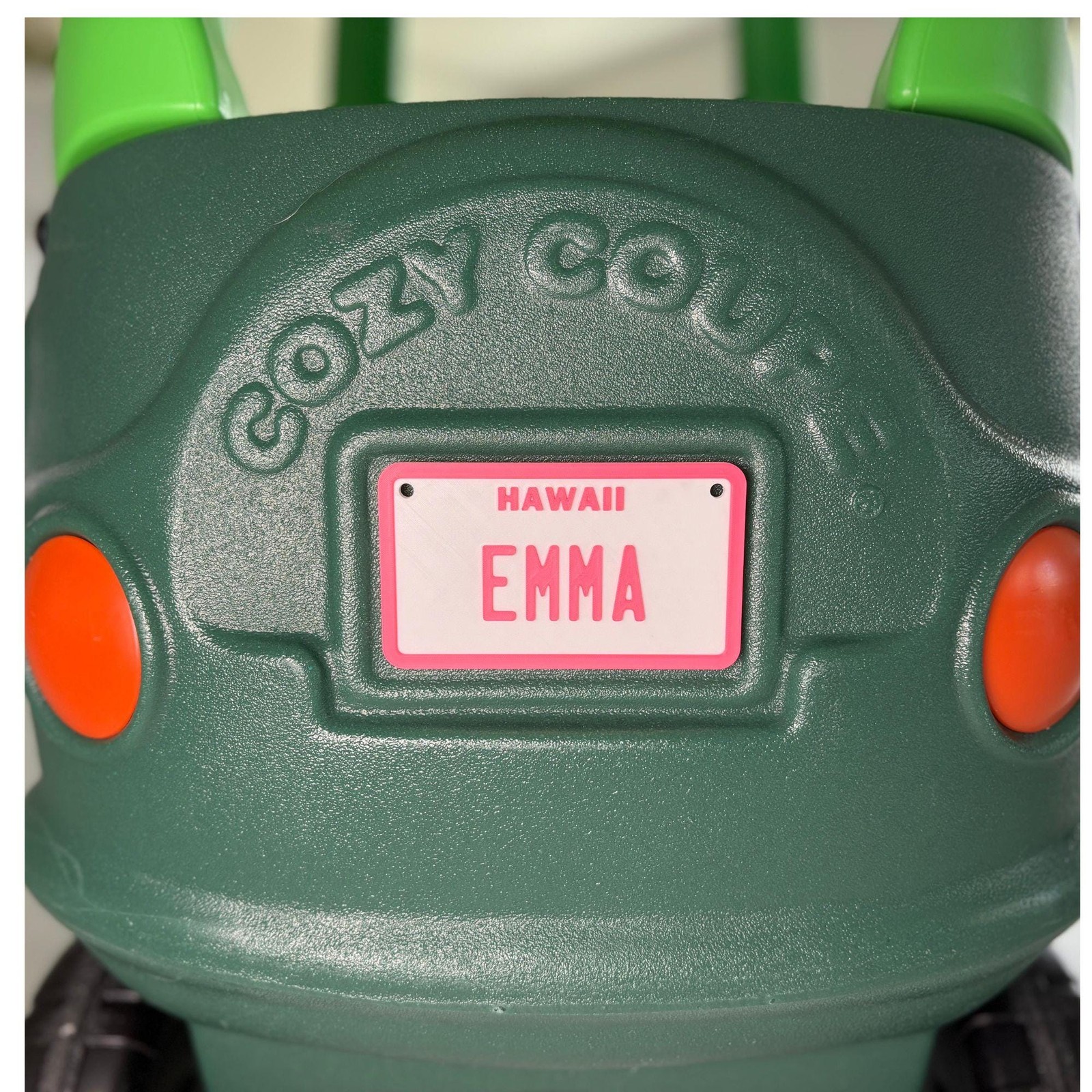 Personalized Mini State 3D License Plate – 3.75" x 2.25" Name Tag for Cozy Coupe