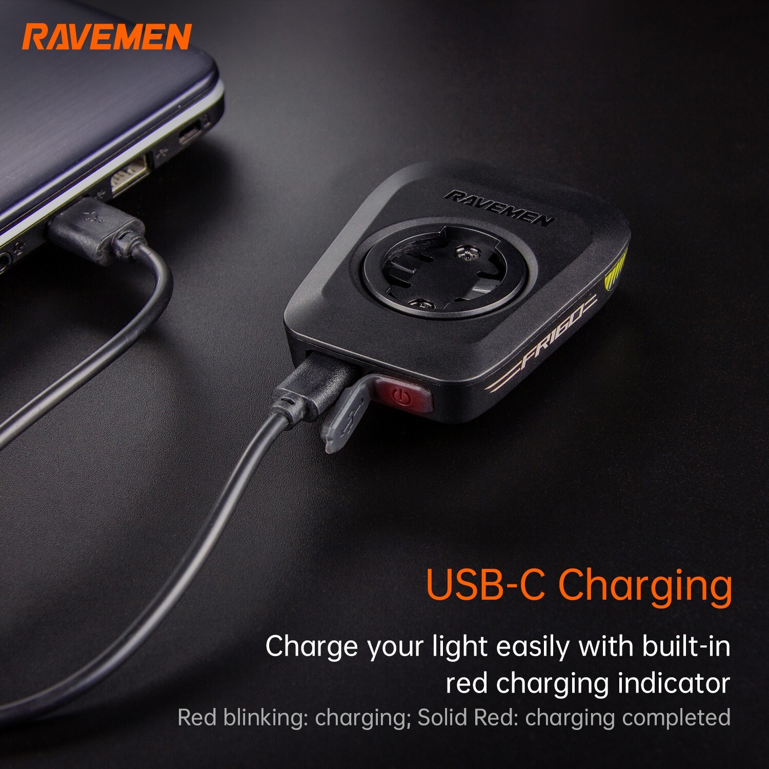 RAVEMEN FR160 For Garmin Bike Head Light PRO Out-Front Bicycle Flashing Safety