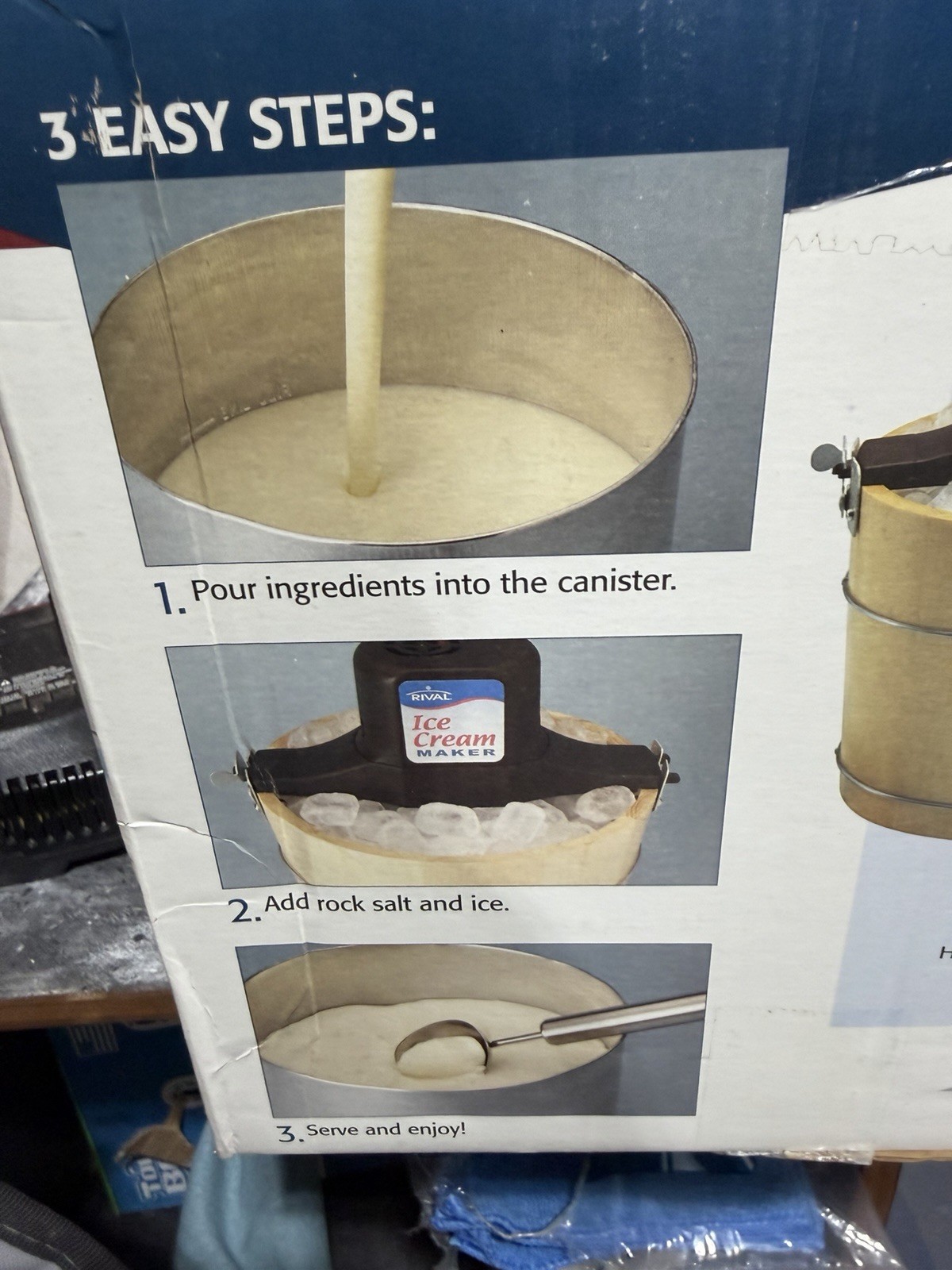 Vintage Rival Electric Ice Cream Maker Wood Bucket 5 Qt Tested Works