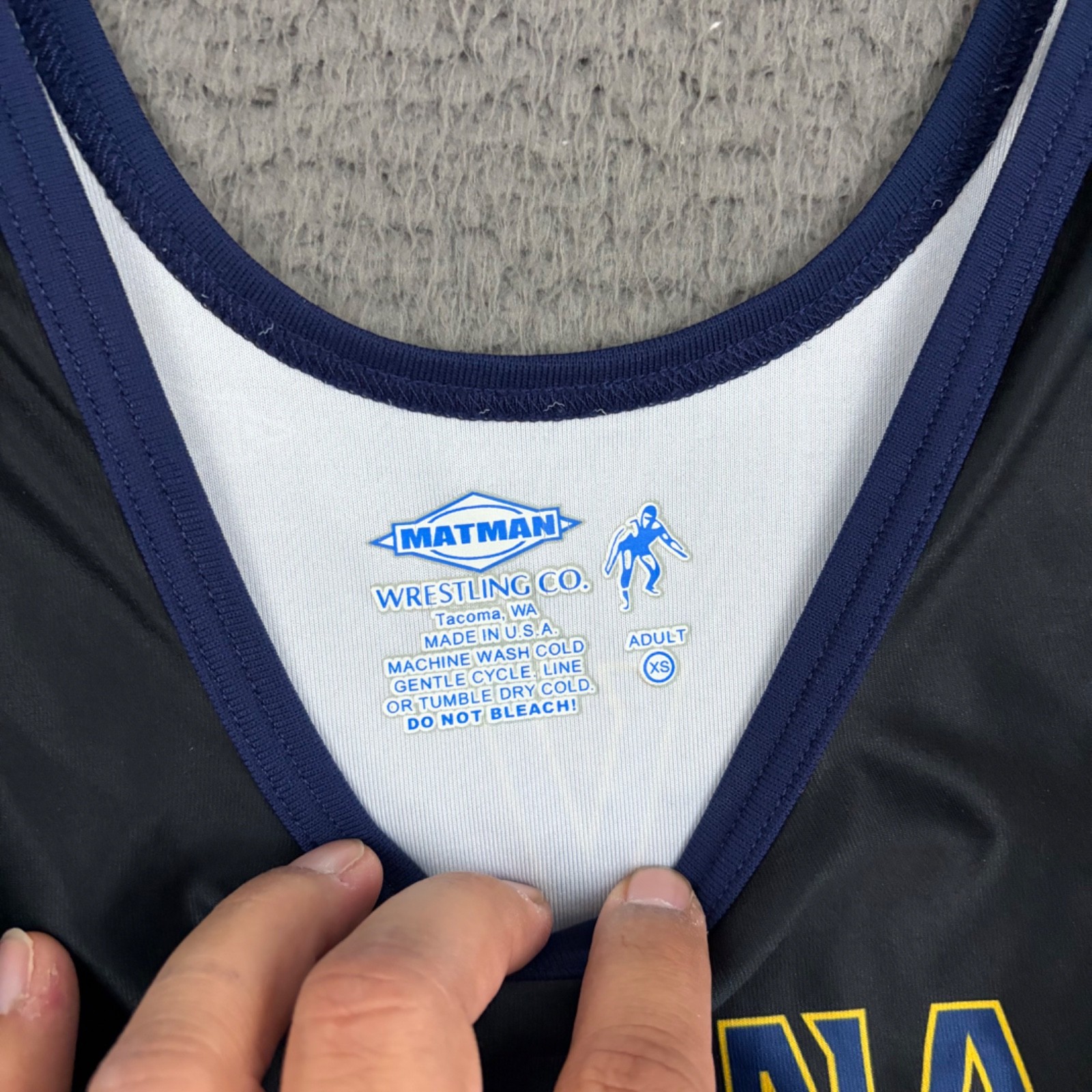 Matman Match Worn Wrestling Singlet Mens XS Marina High School Spandex Sports