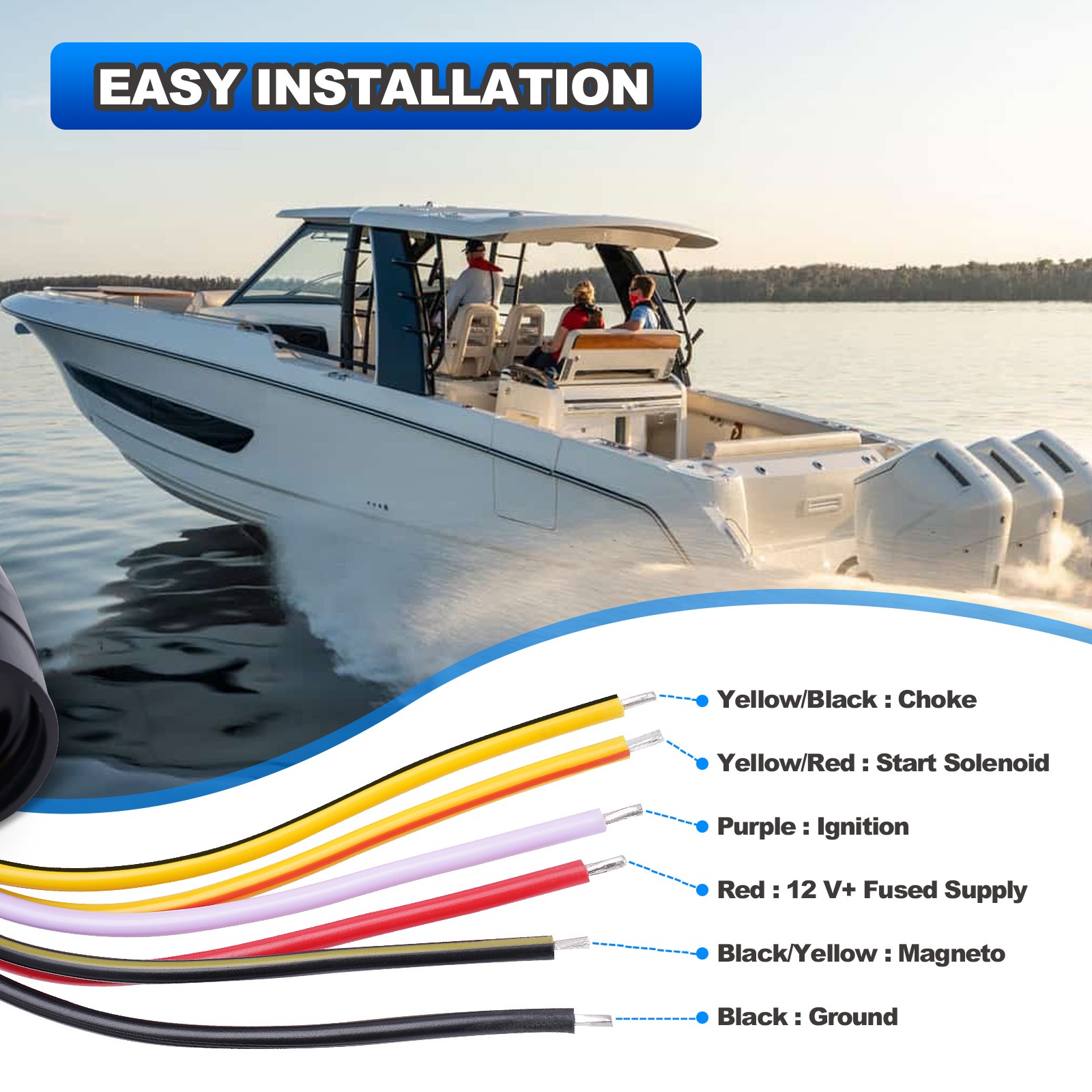 Ignition Key Switch Boat Push to Choke 6 Wires for Mercury Outboard 87-88107 A5