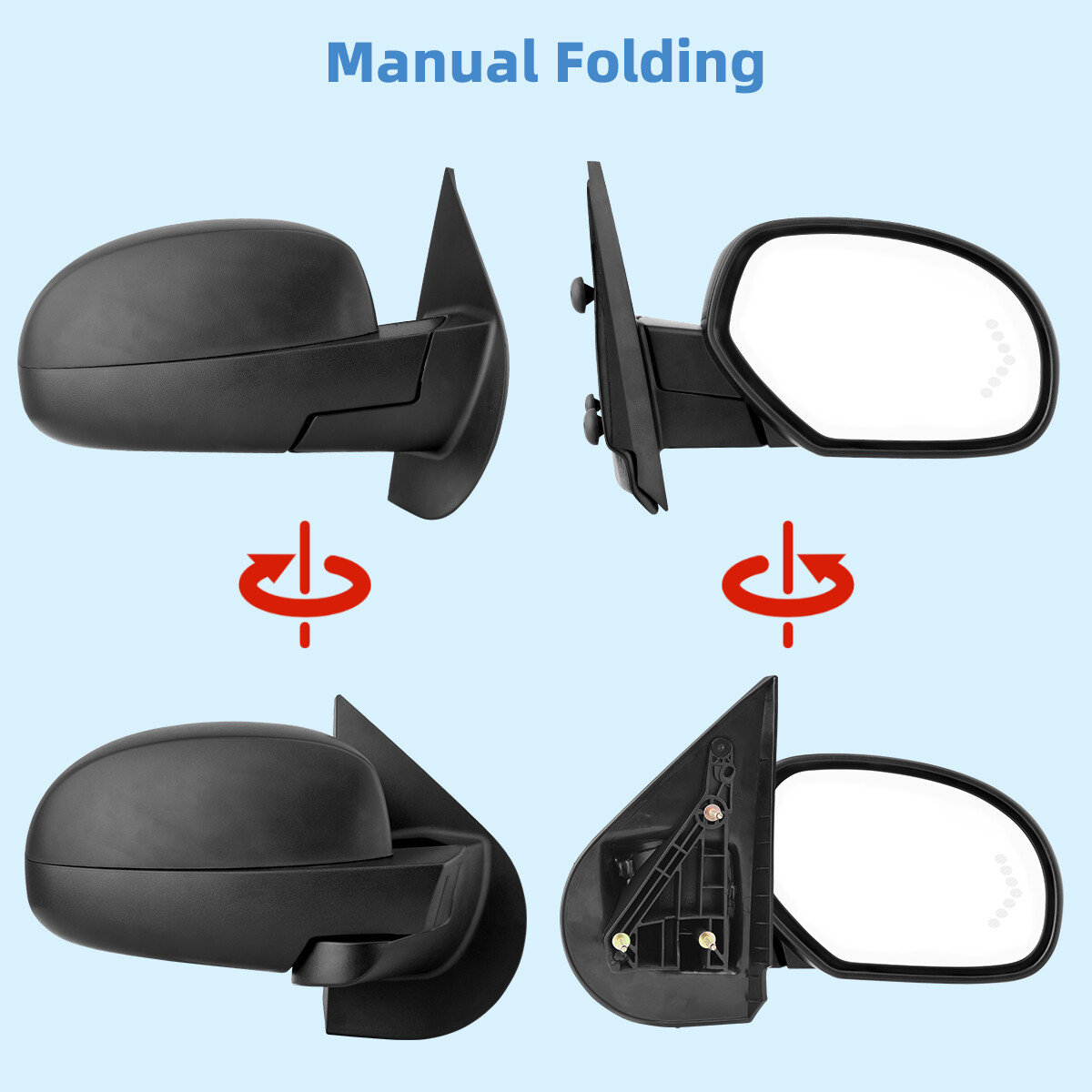 Power Heated Tow Mirrors for 07-13 Chevy Silverado Sierra 1500 2500 Signal Light