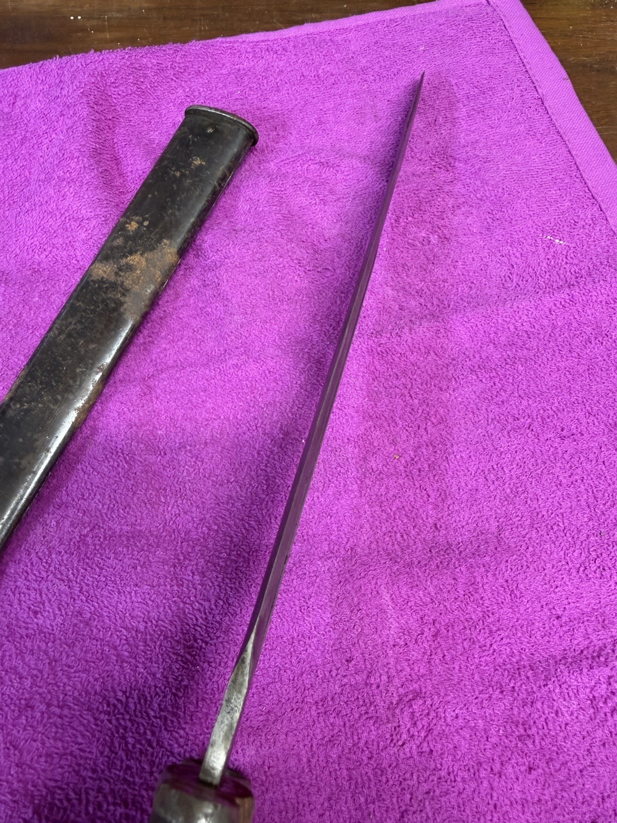 US ARMY PRE WWI US KRAG JORGENSEN BAYONET-DATED 1902-WITH SCABBARD