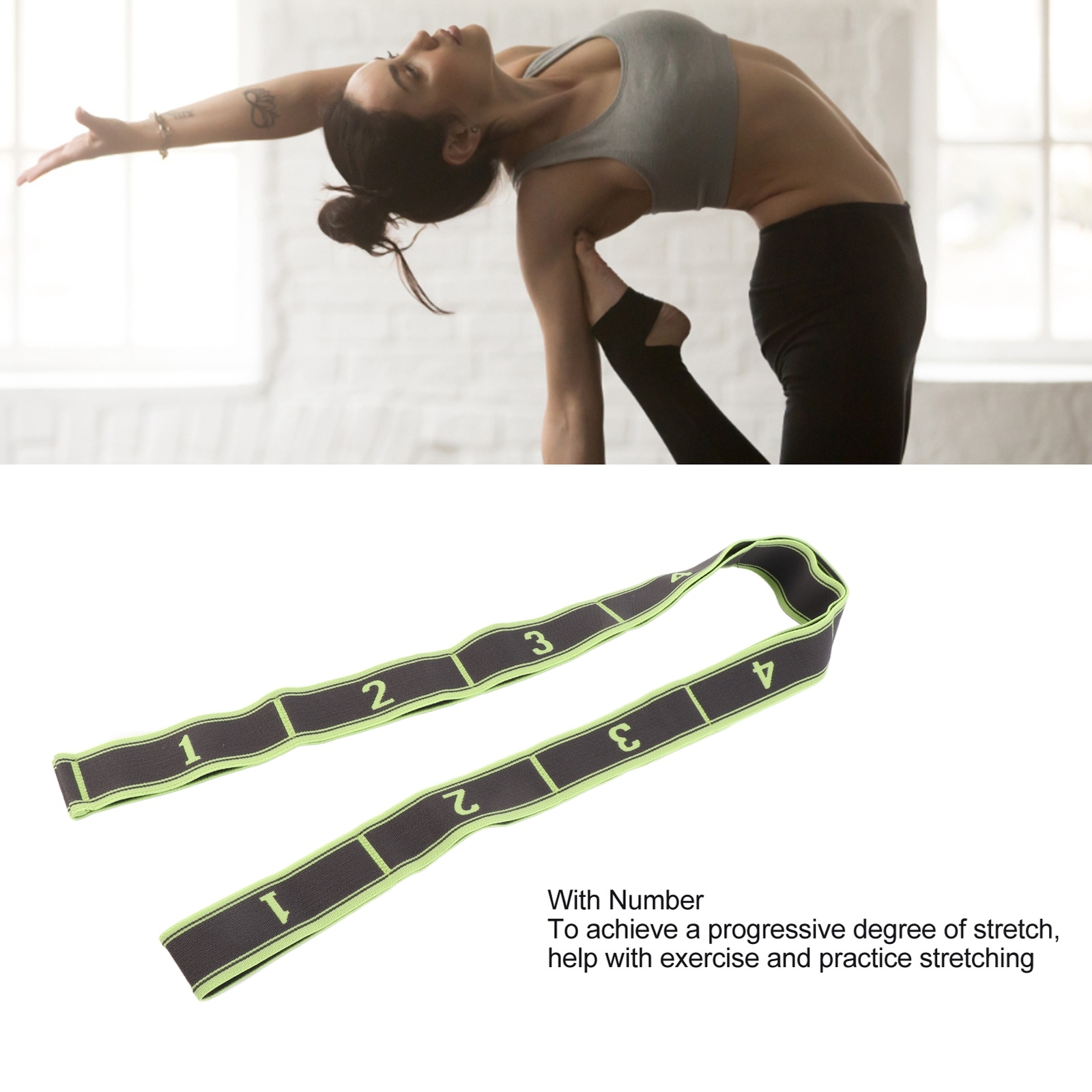 Stretch Band Strap with Number Elastic Stretching Strap for Exercise Fitness FF