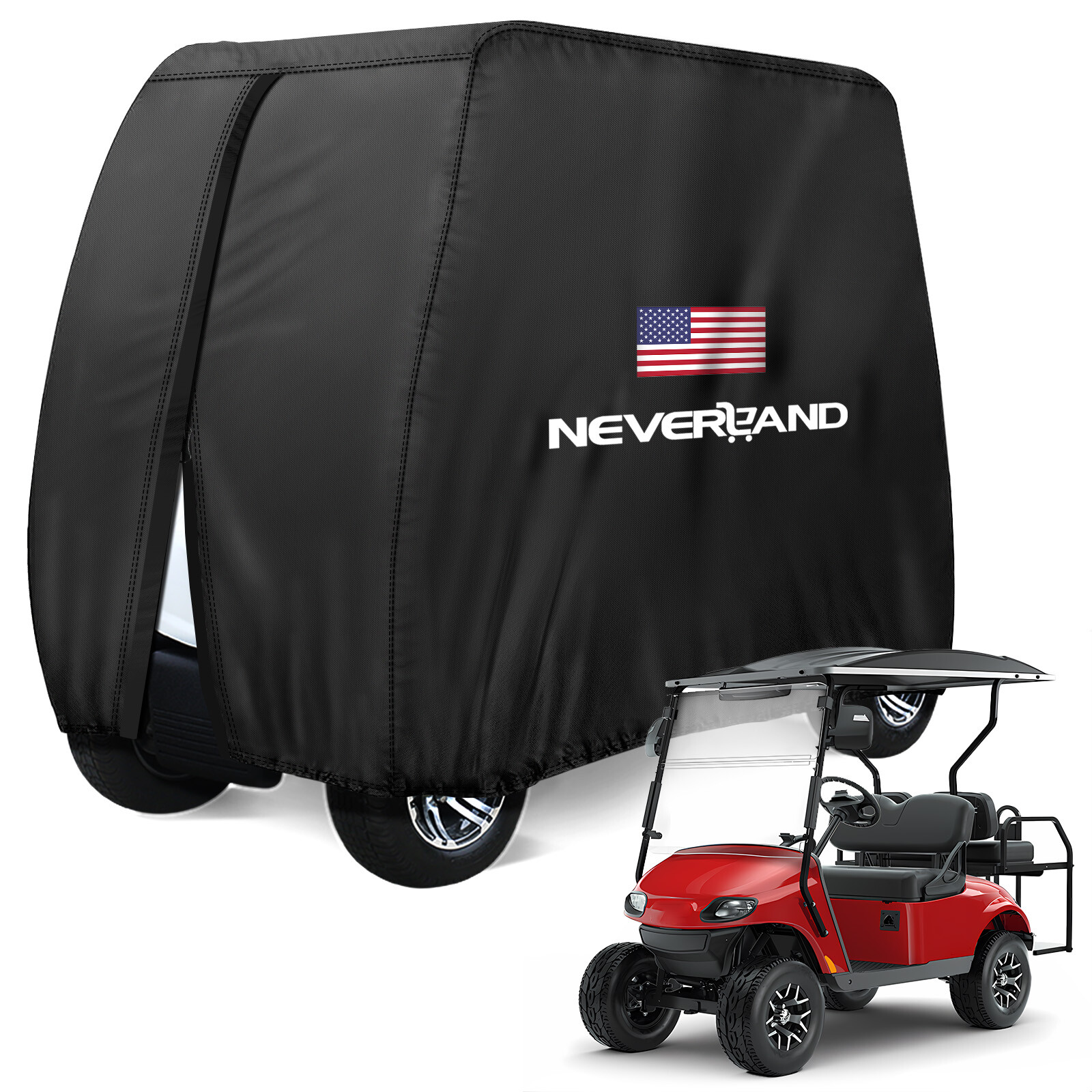 Heavy Duty Waterproof Golf Cart Cover Tarp 4 Passenger for EZGO Club Car Yamaha