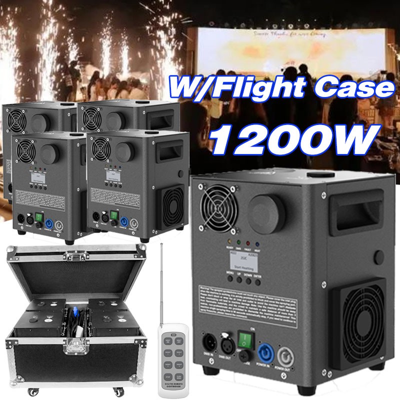 1200W Cold Spark Machine Stage Effect DMX Firework Machine Bar Wedding Show+Case