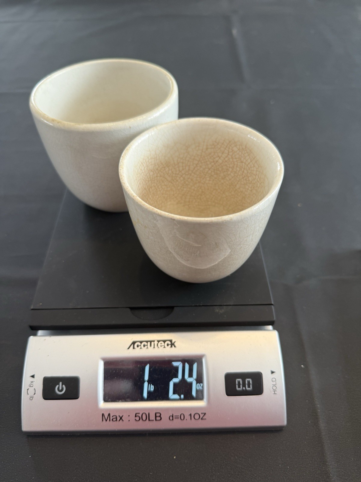 Antique White Ceramic Apothecary Laboratory Bowls Pair Crackle Glaze 3.5”