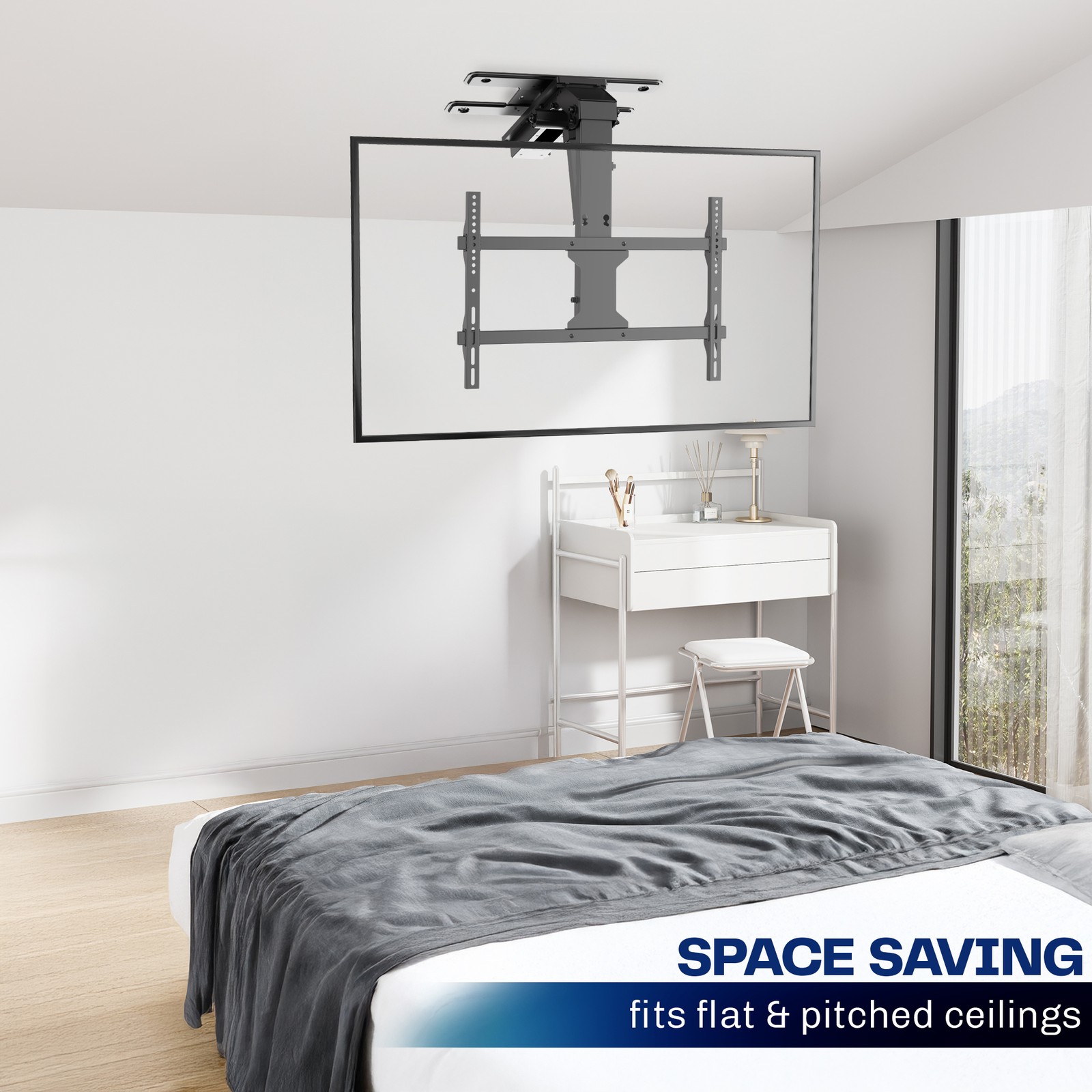 VIVO Electric Flip Down and Swivel Ceiling TV Mount for 37 to 70 inch Screens