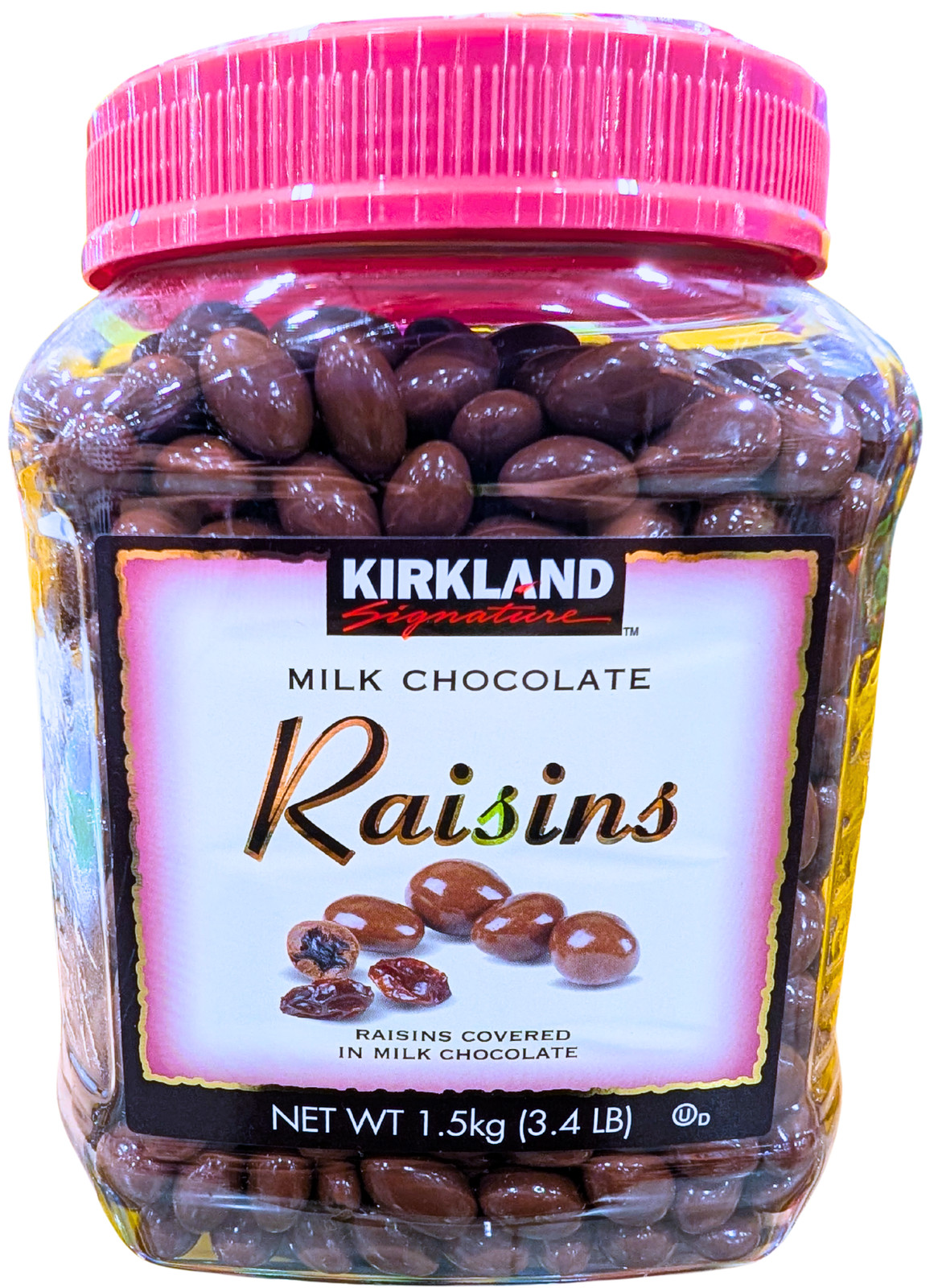 Kirkland Signature Milk Chocolate Raisins 54 Ounce Jar EXP 10/2026