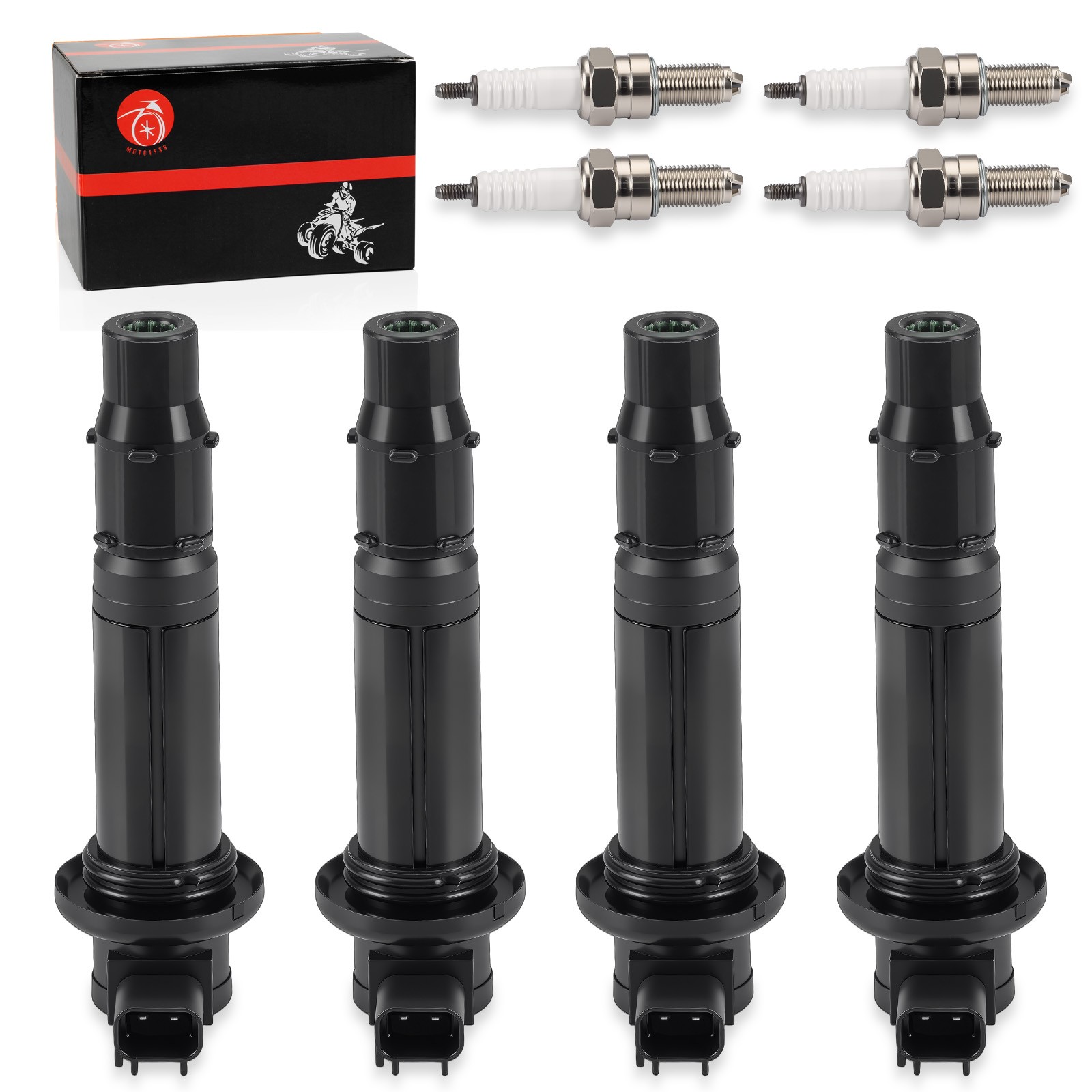 Ignition Coils Stick w/ Spark Plug For Yamaha YZF R6 2003-2005 YZF R6S 2006-2009