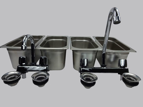 4 Compartment Concession Sink Portable 4 Traps Hand Washing Food Truck Trailer