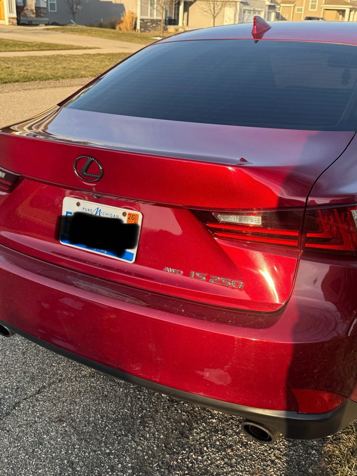 Gloss Black Emblem Badge Logo Fits 2014-19 Lexus IS250 IS350 IS300 IS200T GS350