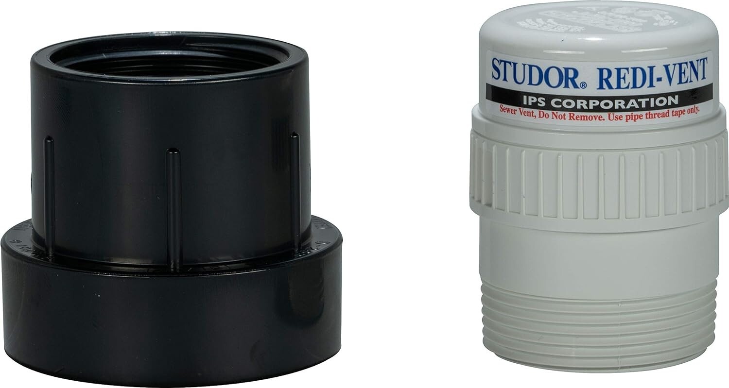 NEW Studor 20349 Redi-Vent Air Admittance Valve with ABS Adapter 1 1/2-2" PIPE