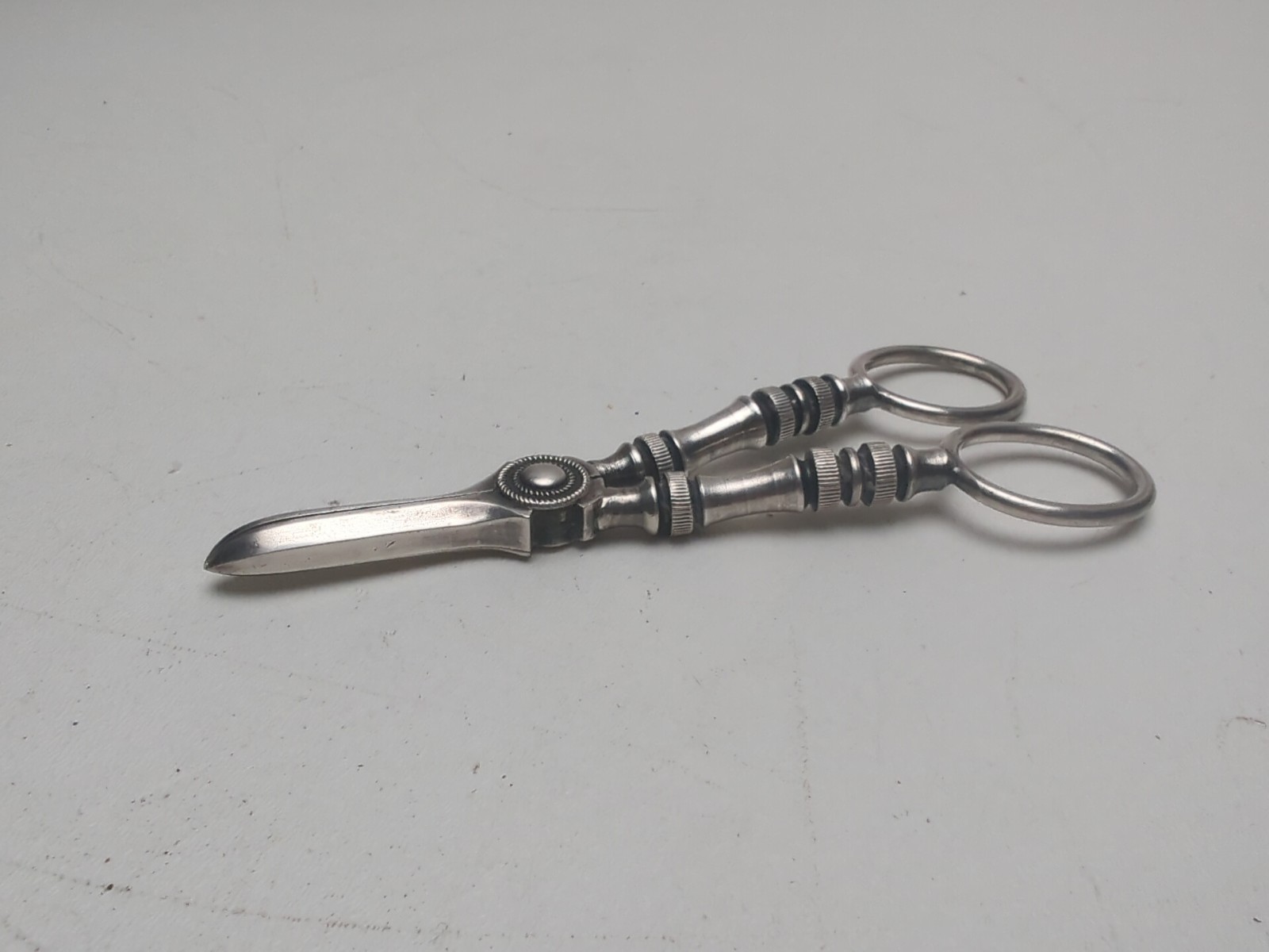 Antique Silver Grape Scissors Shears - Marked England