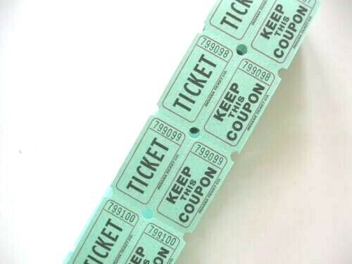 Raffle Tickets 50 Flat Double Stub 50//50 Keep This Coupon Carnival Festival
