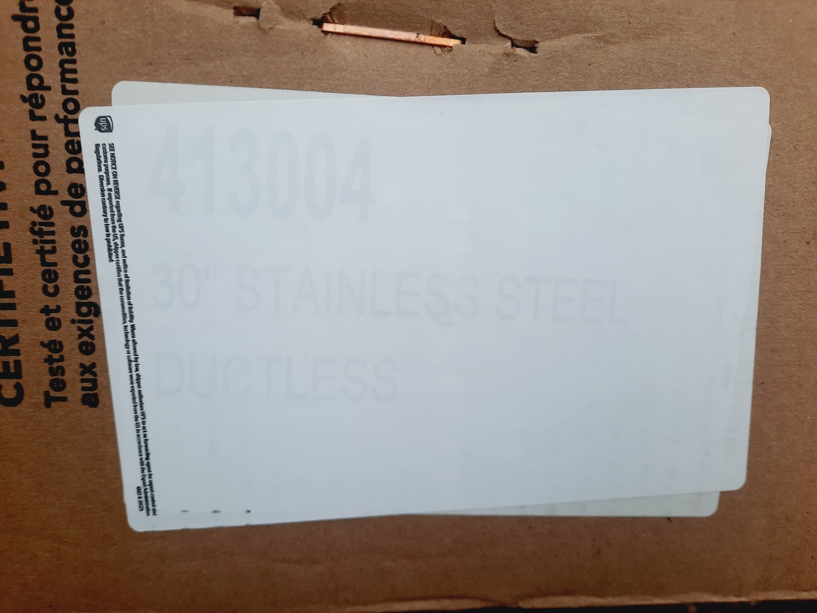 Broan 413004 30" Ductless Stainless Steel Hood *NEW NEVER OPEN*