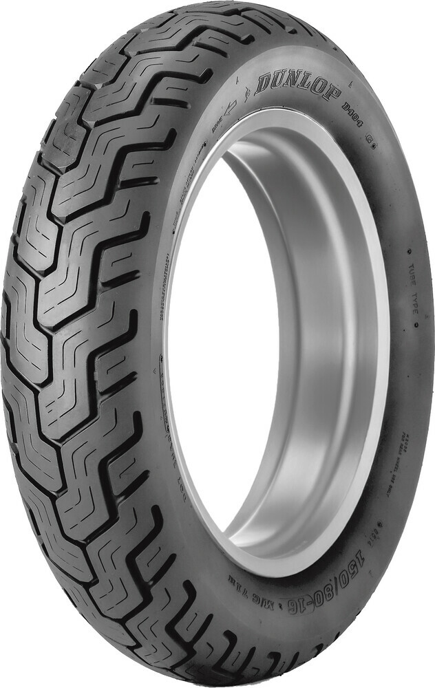 DUNLOP D404 FRONT AND REAR TIRE SET 130/90-16 AND 150/80-16 BLACKWALL - 2 TIRES