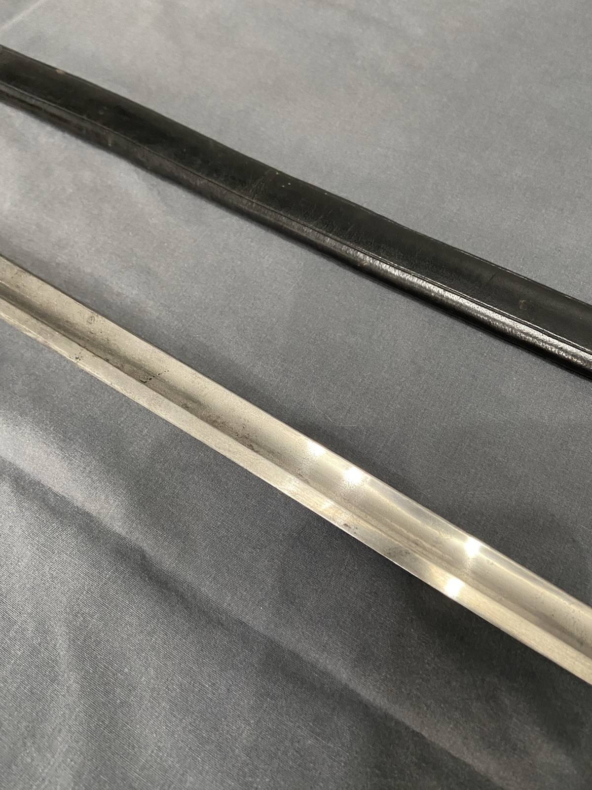 Original Early CIVIL WAR Ames M1840 NCO Sword 1862 w/Repro Leather Scabbard