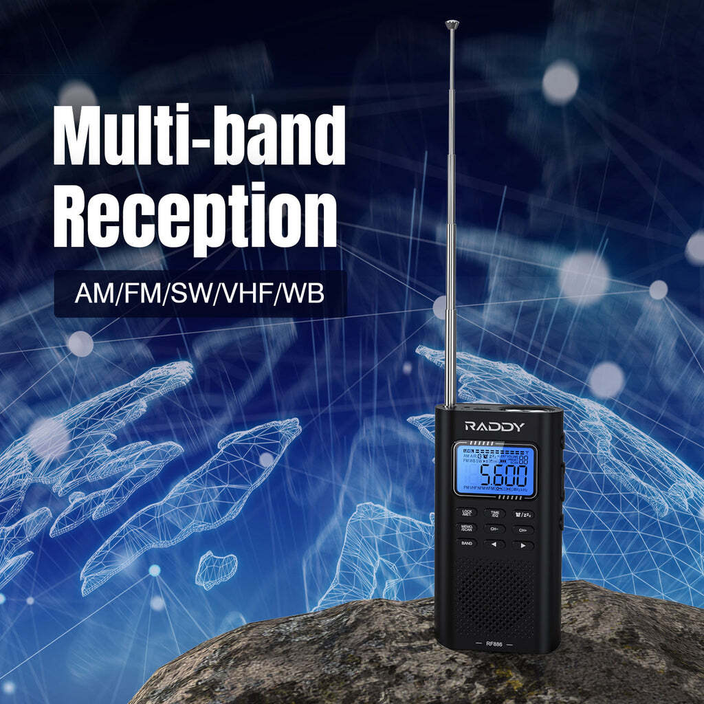 Raddy RF886 Shortwave Radio | AM/FM/SW/VHF/WB | Bluetooth Connection
