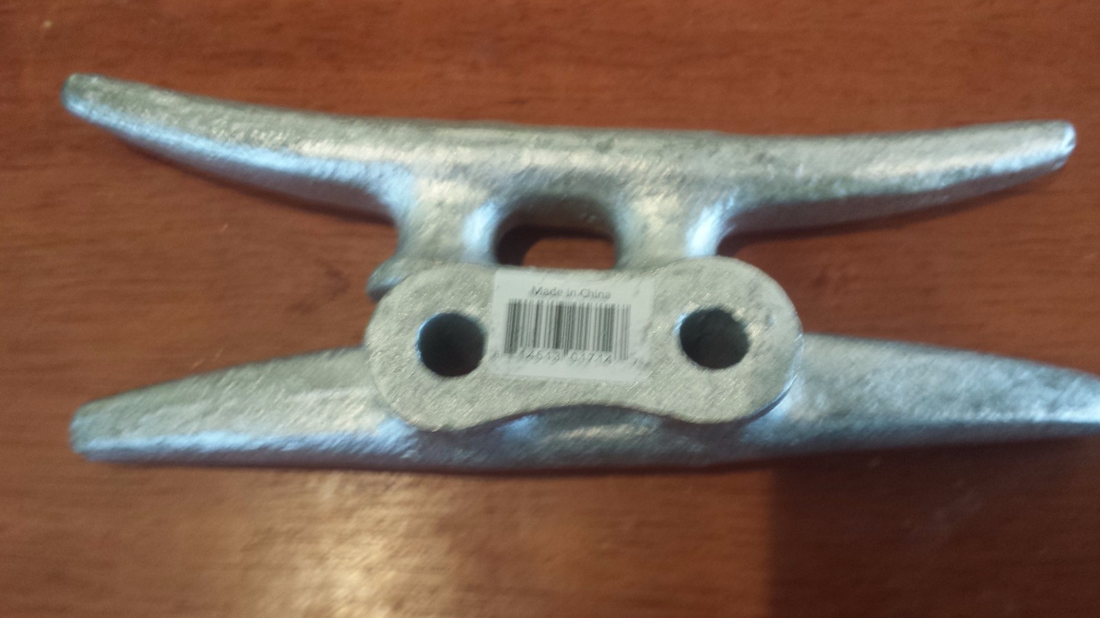 DOCK CLEAT Galvanized 6" - Lot of 2 - NEW! - hexagon mounting holes - six inches