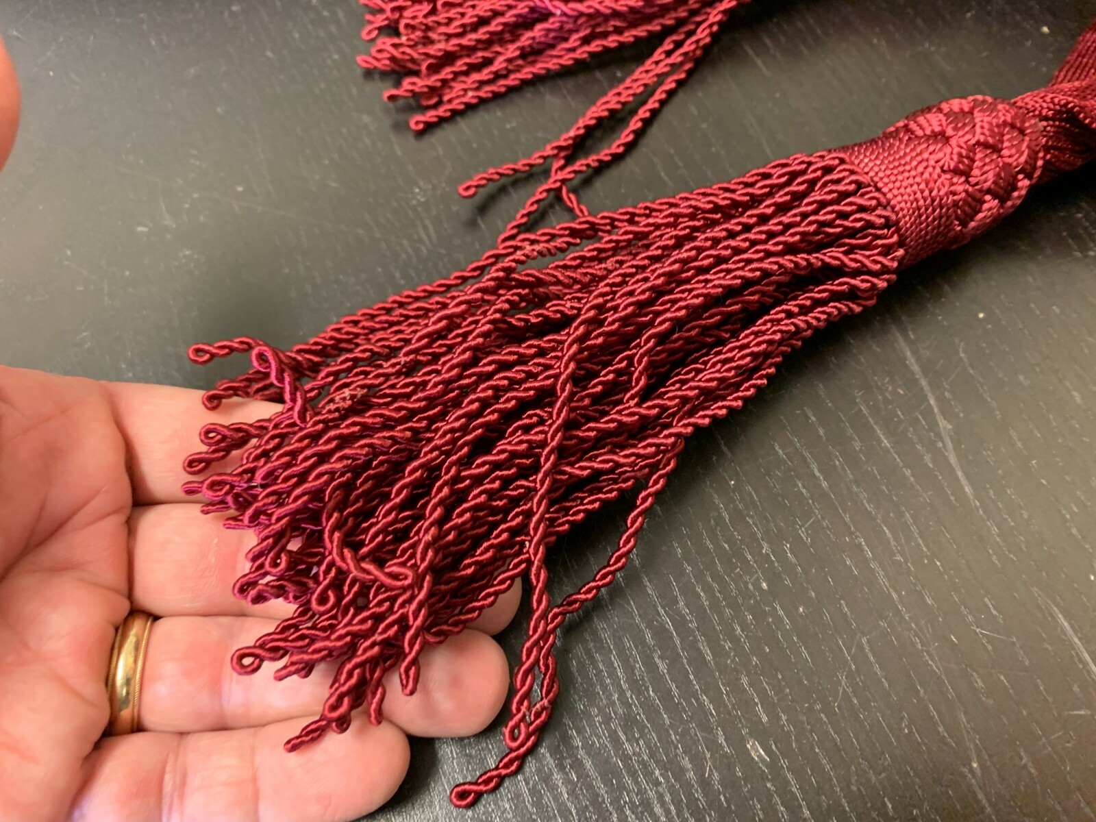 Civil War WINE / MAROON Colored Staff Officer SILK Sash - 90" long - NEW