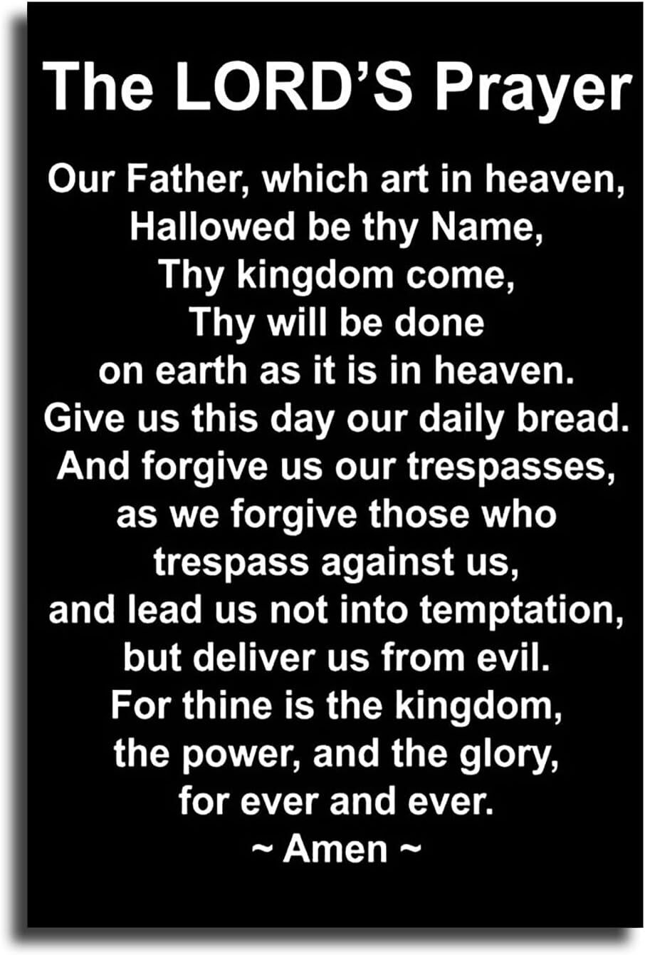 The Lord's Prayer Quotes Poster Our Father Prayer Poster Canvas Wall Decor