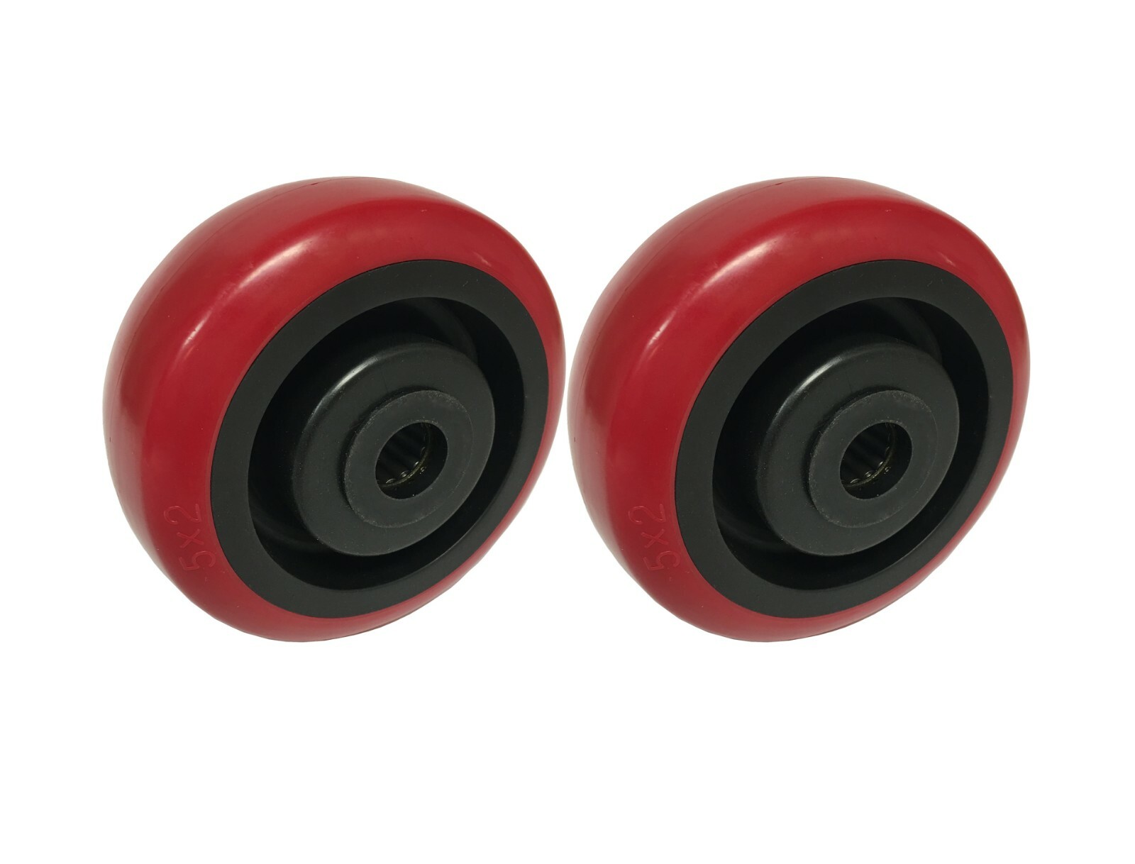 2 Caster Wheels Set 4" 5" 6" 8" Polyurethane on Plastic Wheel With Bearing & Kit