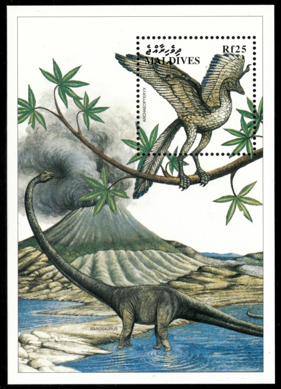 Maldives 1997 - Dinosaurs - Souvenir Stamp Sheet - Scott #2282 - MNH