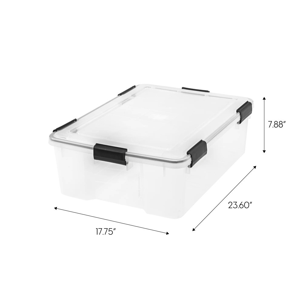 41.2 Quart WeatherPro™ Storage Container Box Bin with Seal Latching Lid, Clear