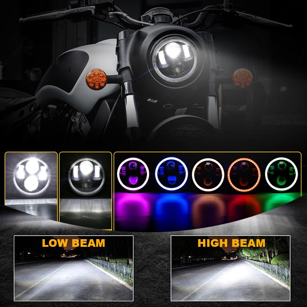 4pcs 5.75 inch 5-3/4 RGB LED Headlight For Cadillac DeVille Eldorado 1962-74