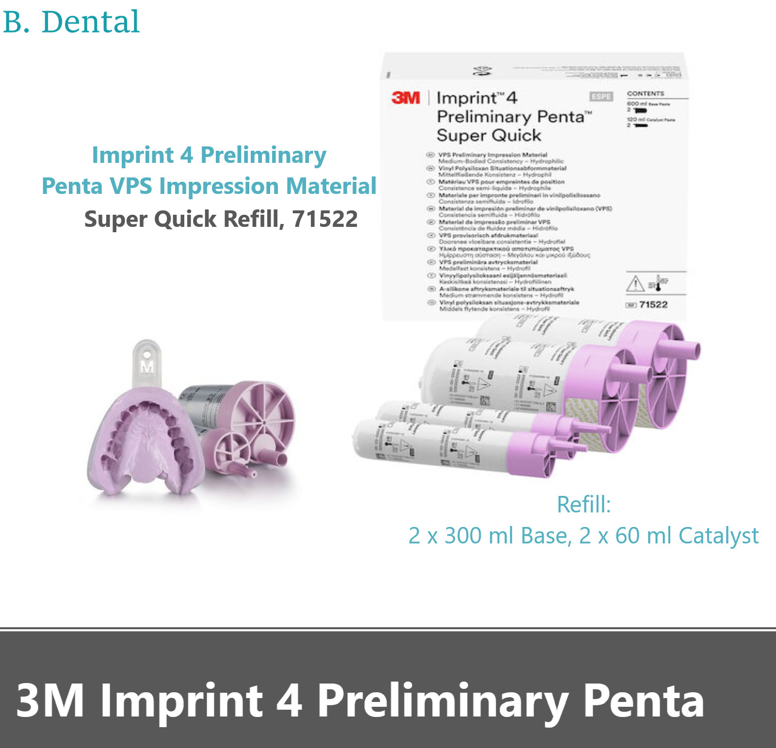 Dental 3M ESPE Imprint 4 Super Quick Preliminary Penta VPS Impression Material