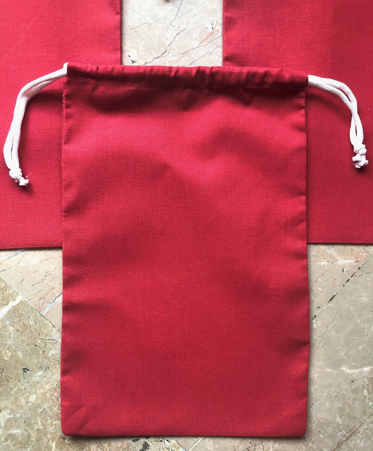 Biglotbags - Premium Red 145 GSM Cotton Double Drawstring Reusable Muslin Bags