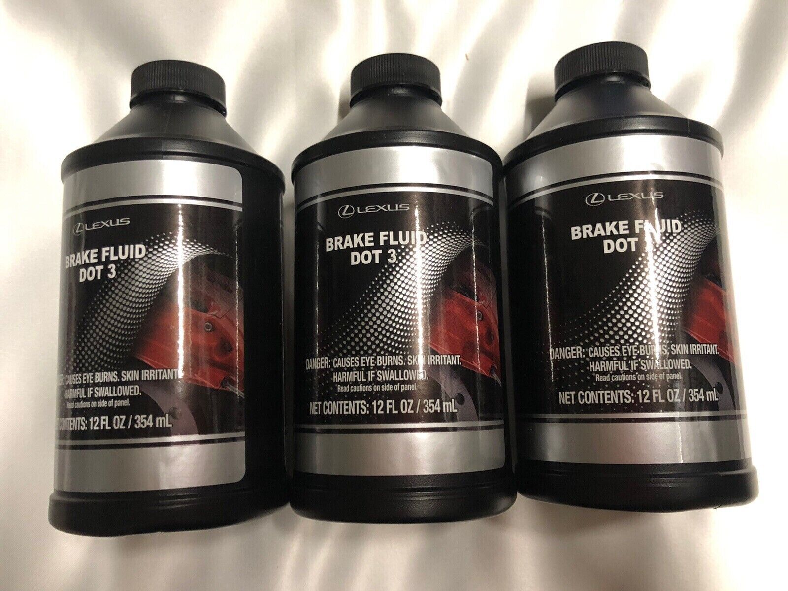 Set of 3 OEM DOT 3 Brake Fluid 12 fl. oz 00475-1BF03 FOR TOYOTA LEXUS