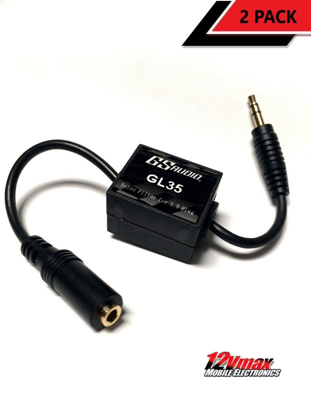2 Pack 3.5mm AUX Cable Quality Noise Filter / Reducer Ground Loop Isolator