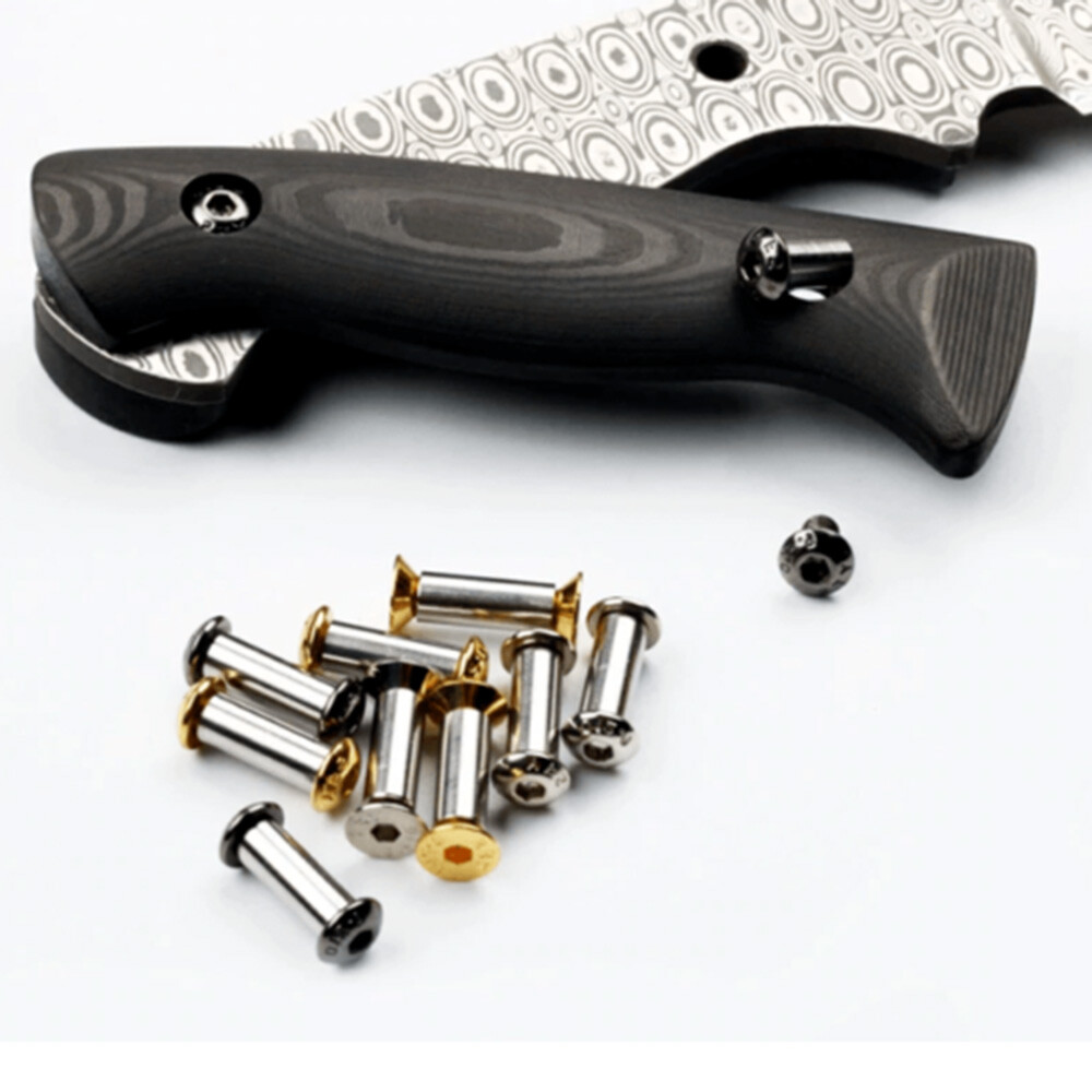 10pcs Stainless Steel Brass Knife Handle Pins Fasteners Rivets Screw Bolts DIY