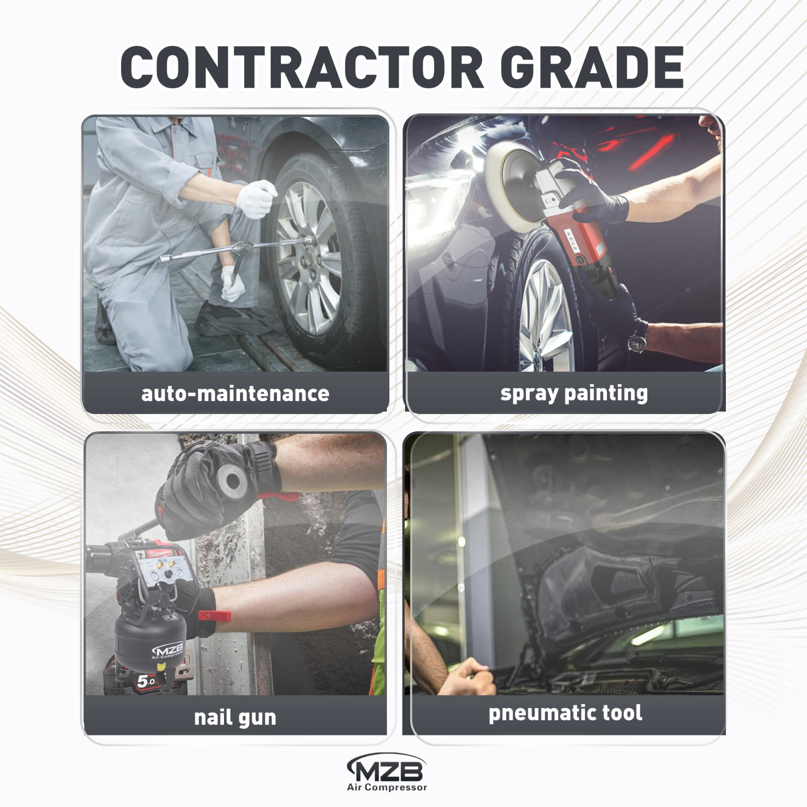 Ultra Quiet 1.1KW Air Compressor 110V 60HZ, 6L Tank 4-9 Bar Quick Pressurization