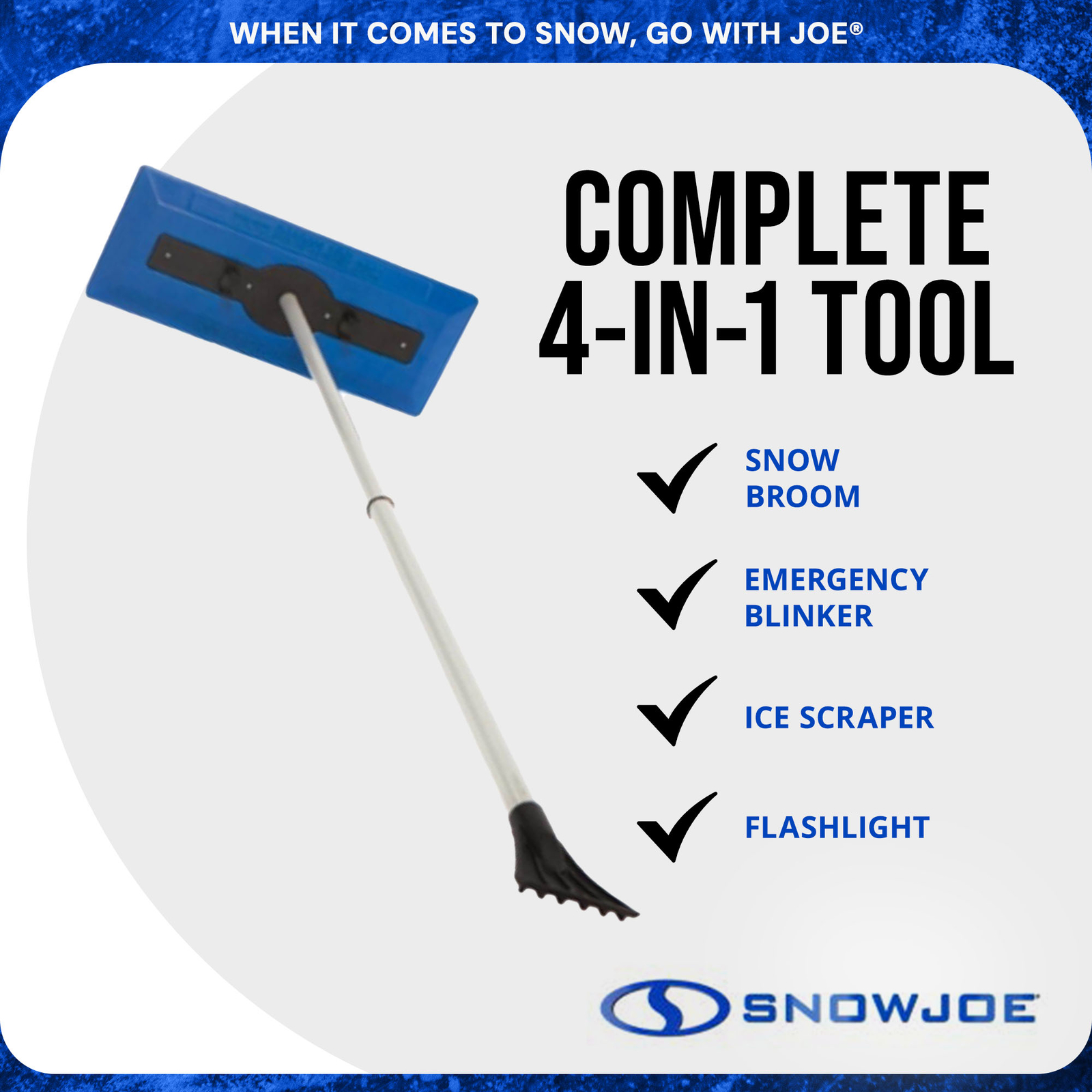 Snow Joe Windshield Ice Scraper, Car Window Snow Removal, Blue (Open Box)