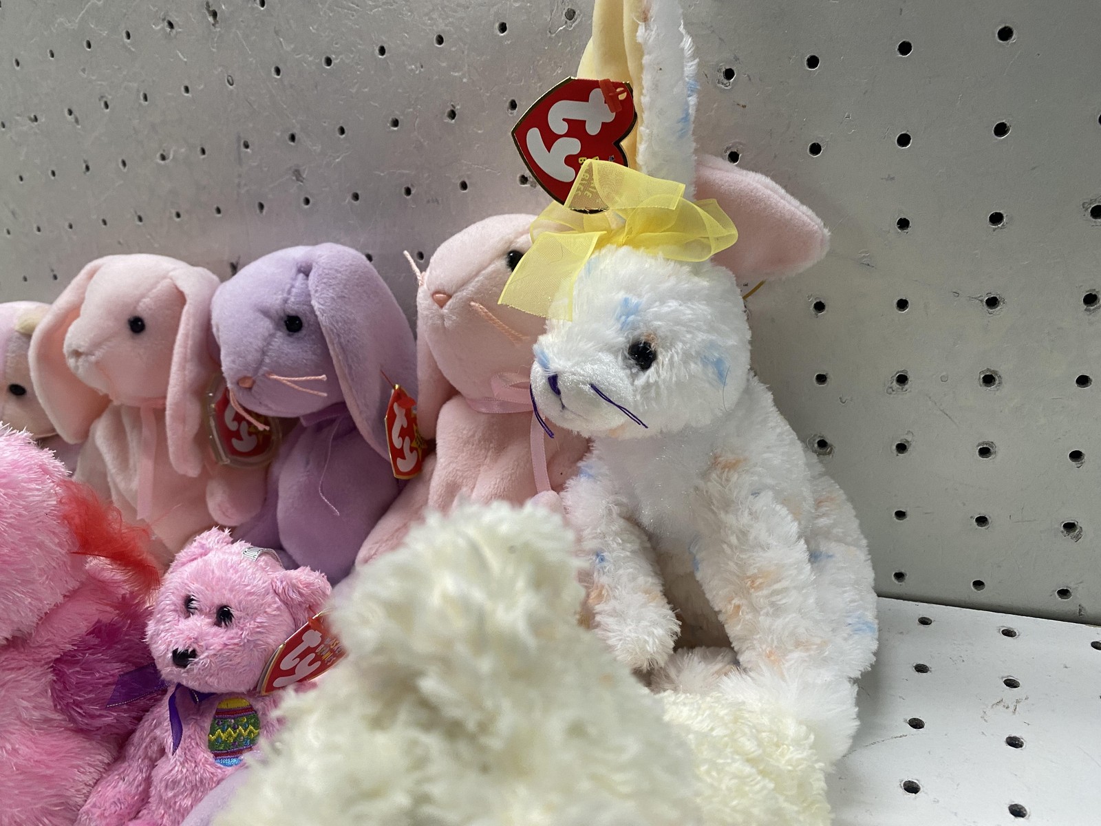 Vintage Ty Easter Bunny Chick Bear Plush Lot 11 Small Pastel Stuffed Animal Toys