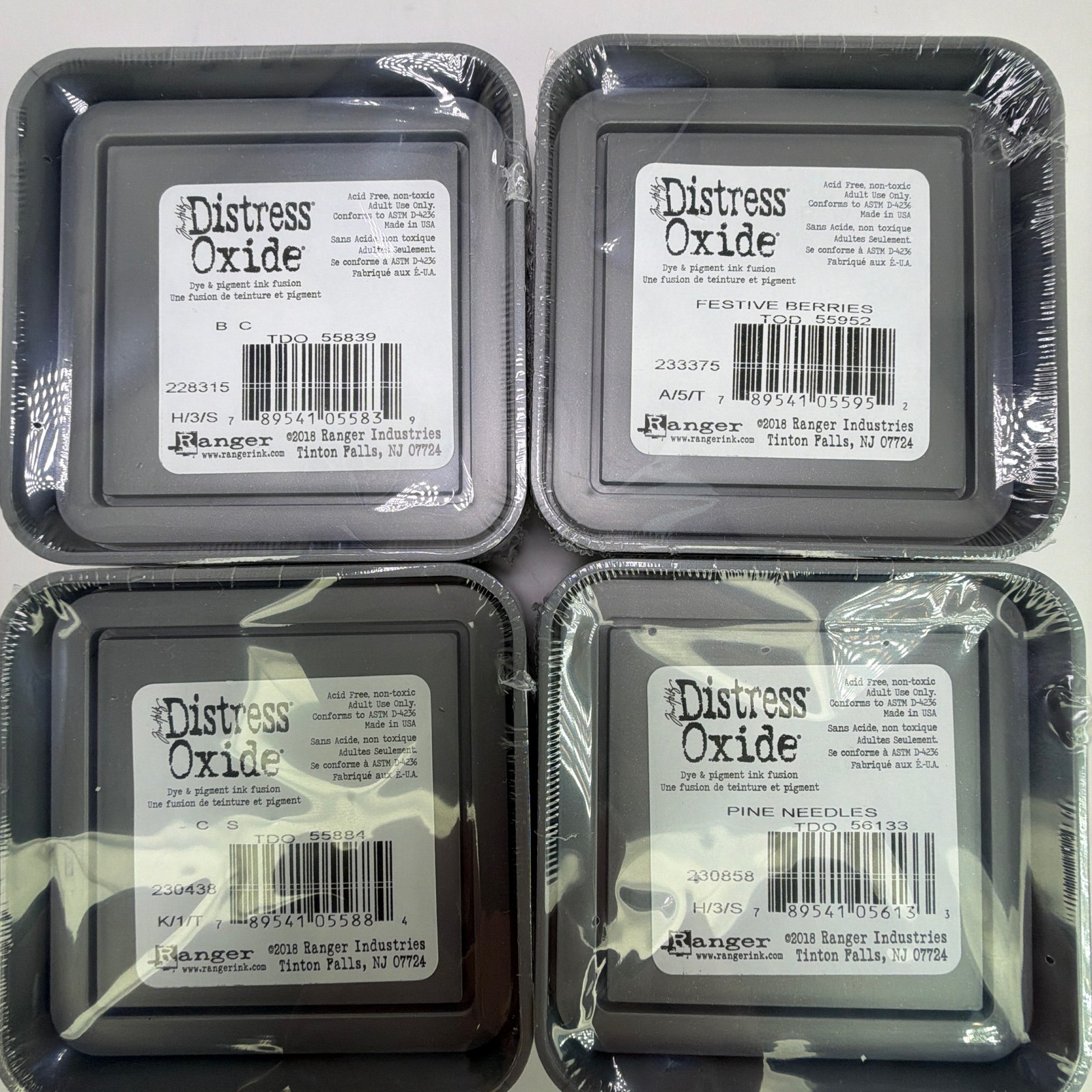Lot of 4 Ranger Tim Holtz Distress Oxide Ink Pads - New Sealed - 3x3 Full Size