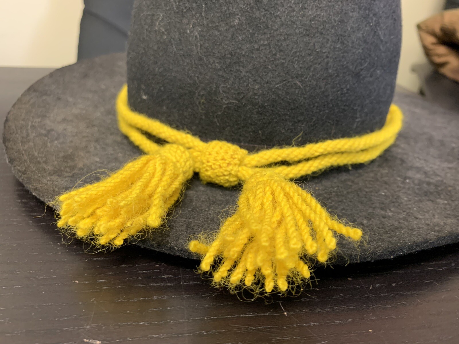 Civil War Union Army Yellow Wool Cavalry Engineers Hat Cord