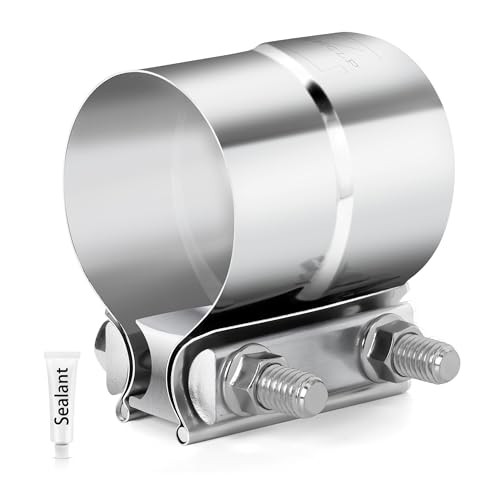 Pcs Exhaust Clamp 3/2 Butt Joint 304 Stainless Steel Band Lap Joint 3.5 inch 1