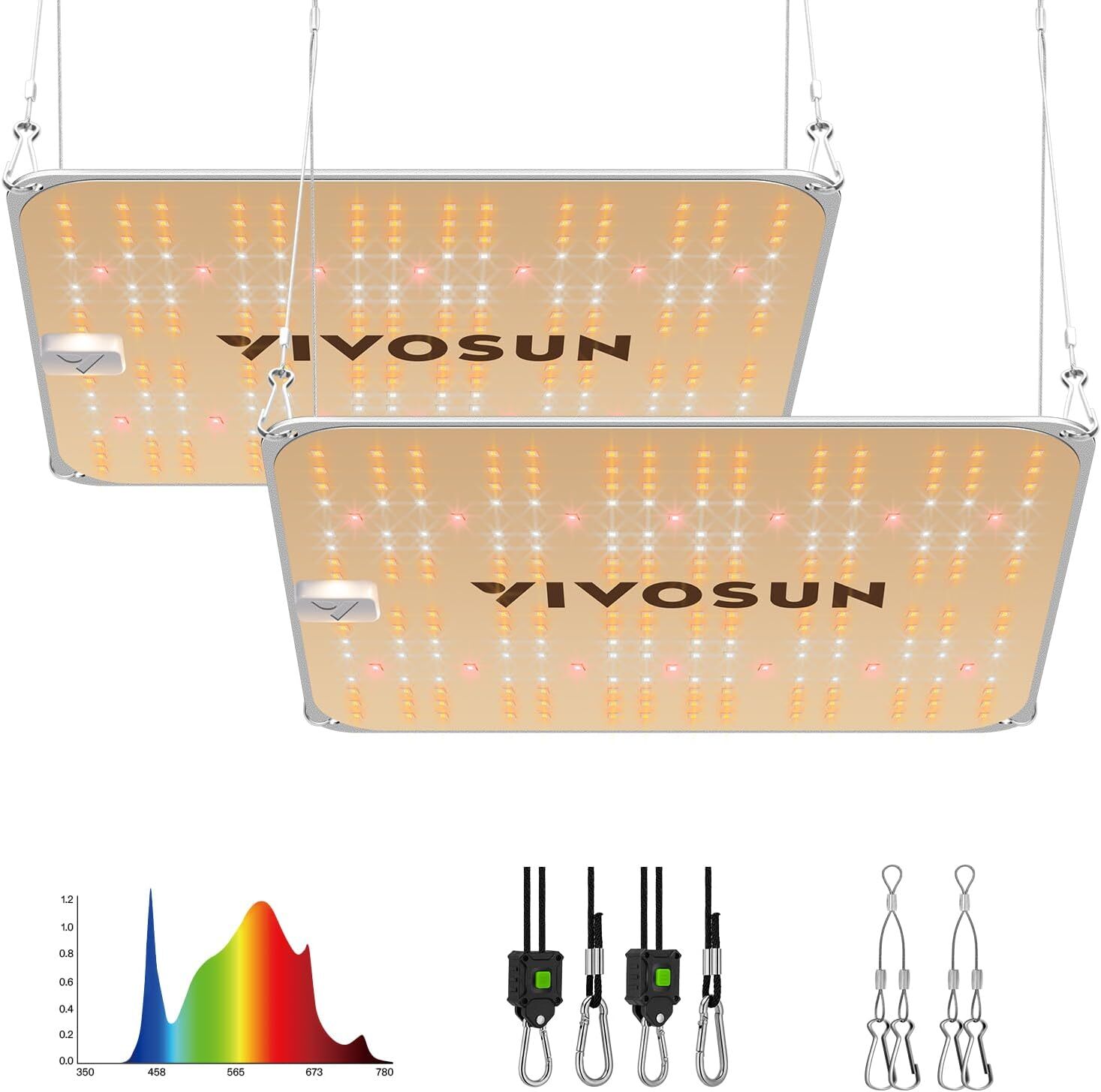 VIVOSUN 2-Pack VS1000E LED Grow Light Full Spectrum Samsung Diodes for 2x2FT Ind