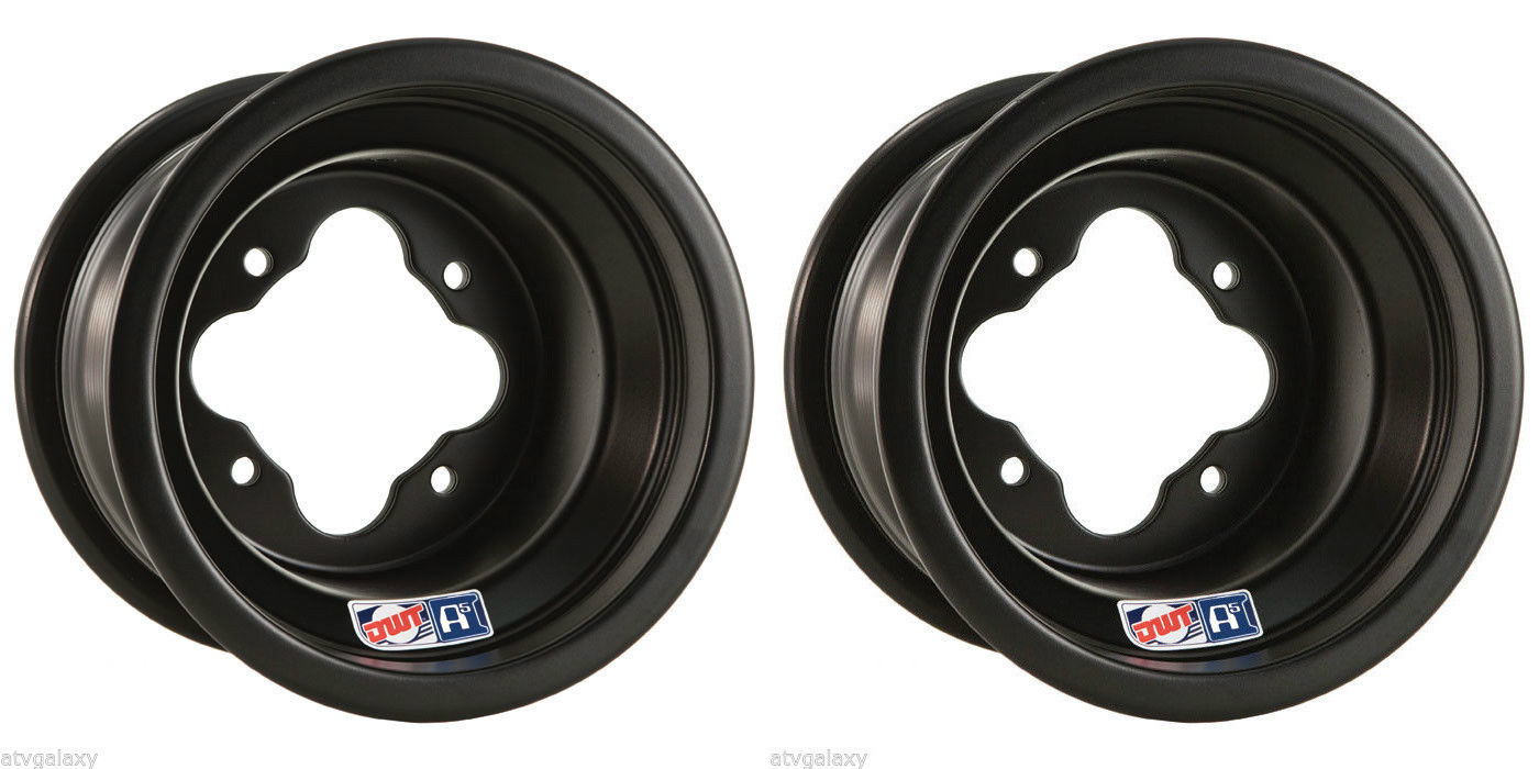 DWT A5 Black ATV Rear Wheels Rims PAIR 8" 8x6 8/6 4x110 4/110 Honda 450R 250R
