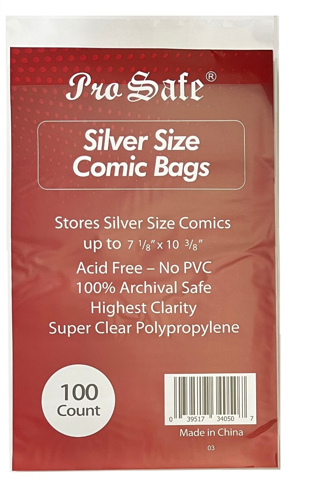 1000 Silver Age Comic Book Bags Sleeves with Flap - 10x100/pack Comic Book Bags