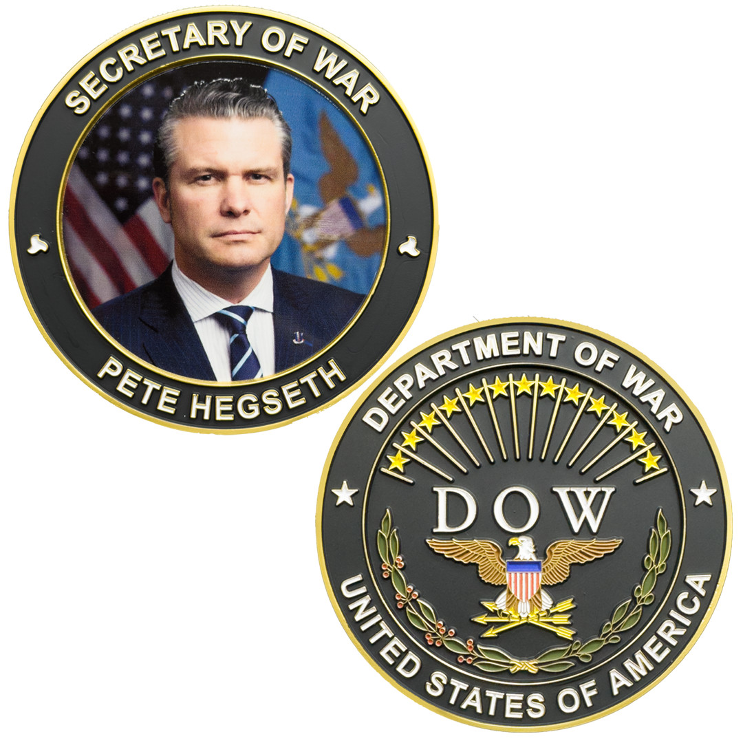 BL2-8A Secretary of War Pete Hegseth large Challenge Coin honoring Midnight Hamm