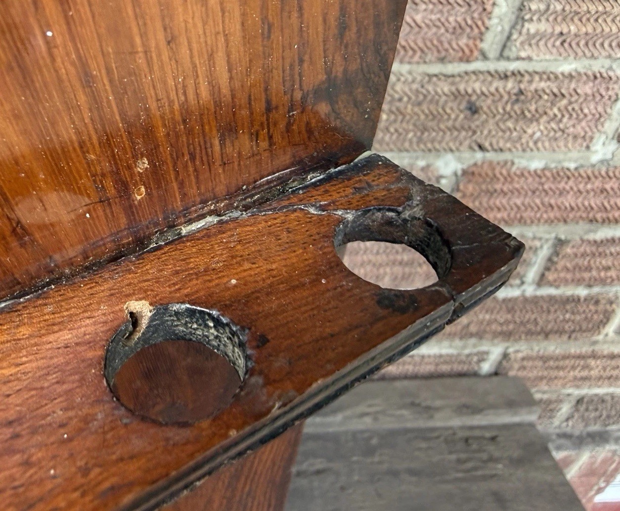 Antique Edwardian Oak Wall Hanging Smokers Cabinet & Original Glass Match Holder