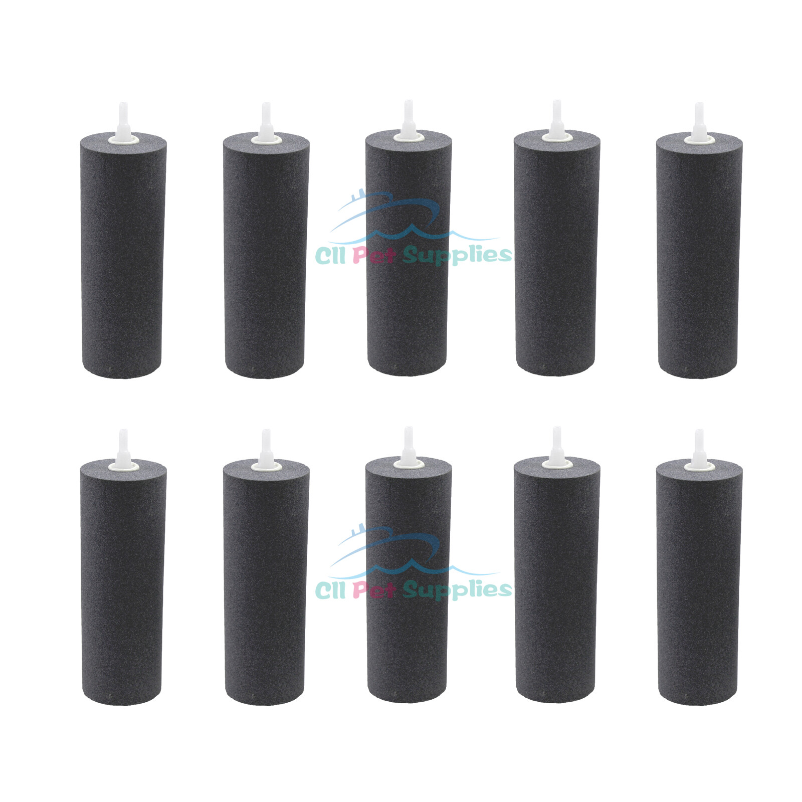 AQUANEAT 10 Pack Air stone, Large Air Stone Cylinder Aquarium Fish Tank 6"x2"